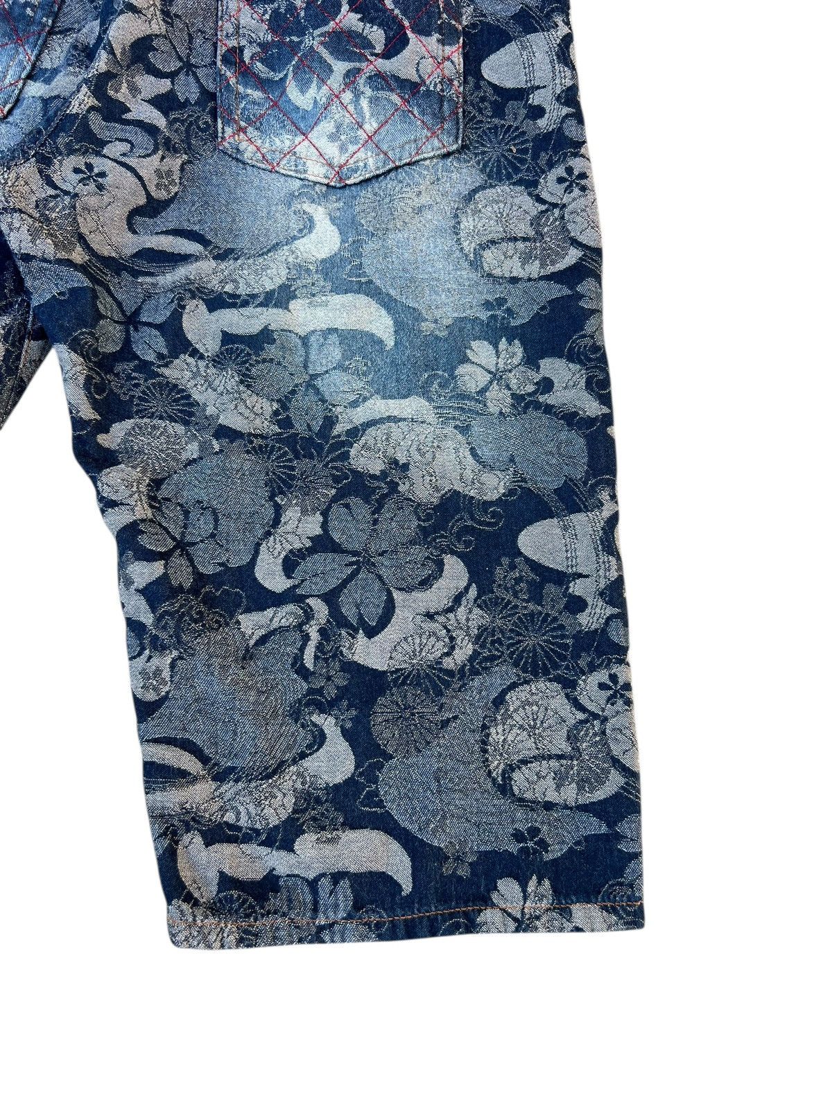 Japanese Brand Nishiki Oriental Brand Japan Embroidery Denim Short Pant Size US 35 - 17 Thumbnail
