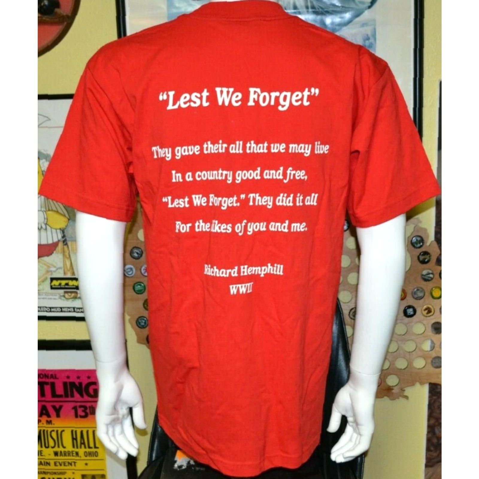ESPIRIT VINTAGE Bayside T Shirt Spirit Of America USA Veterans Red Short Sleeve Large Mens L Shirt Graphic Tee 100% Cotton Boy s? Size US L / EU 52-54 / 3 - 4 Thumbnail