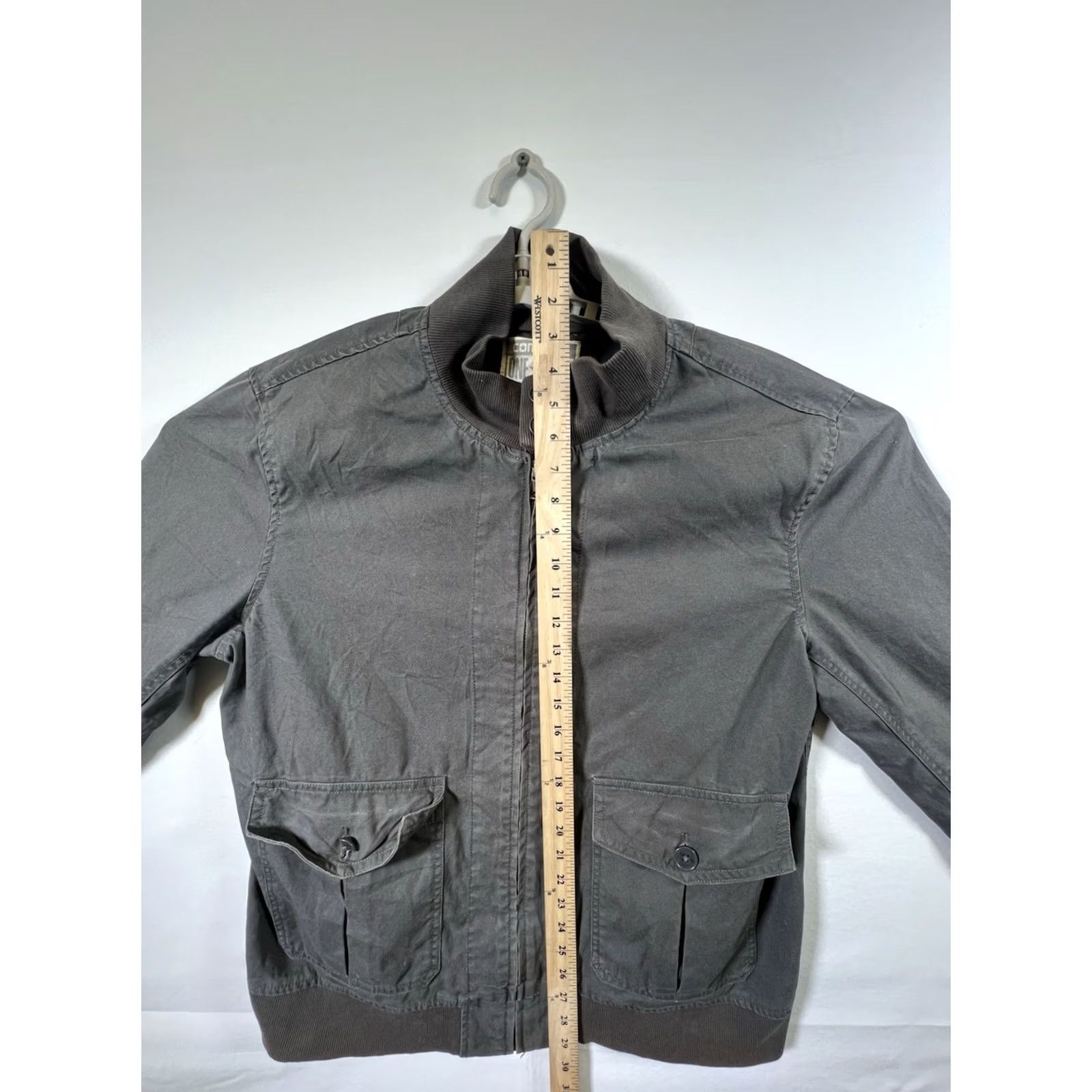 Converse Converse ONE STAR Canvas Bomber Jacket Regular L Gray/Black Zipper Men’s Lightweight Mid-Length Stars Shirt/Coat Size US L / EU 52-54 / 3 - 3 Thumbnail