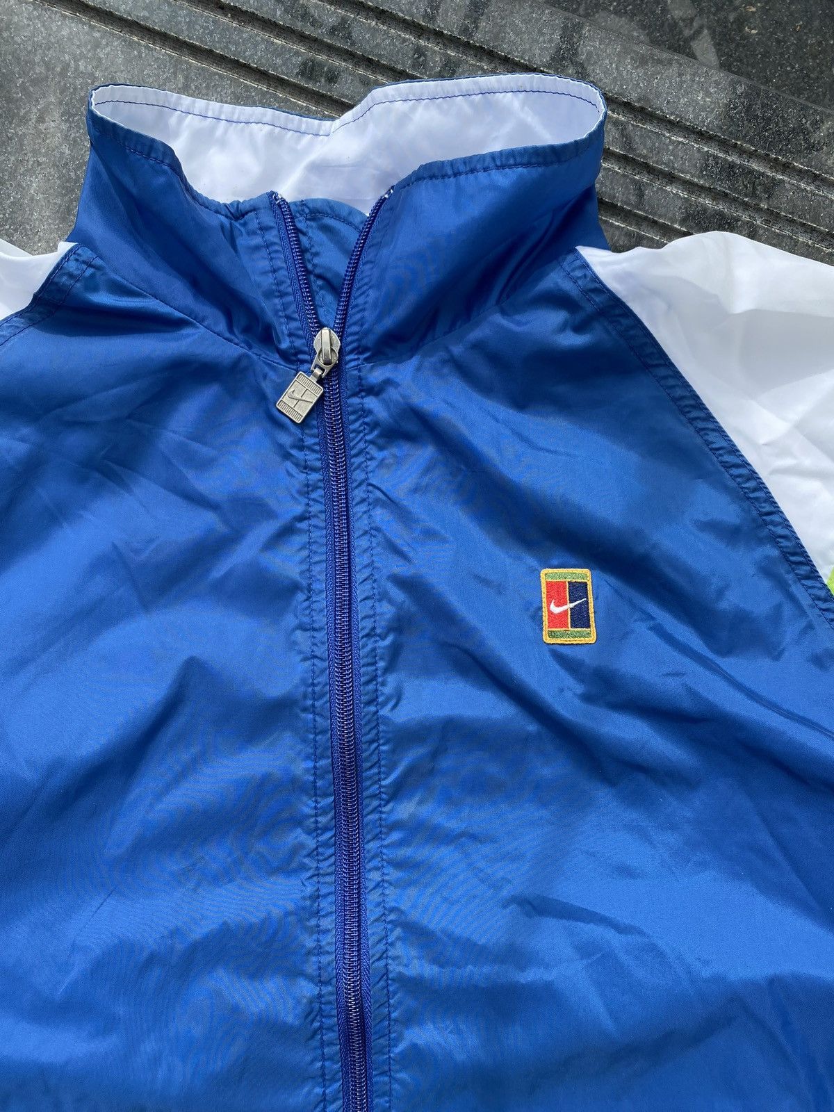 Nike × Vintage 90’s NIKE COURT RARE MULTI LOGO RETRO SWOOSH NYLON JACKET Size US L / EU 52-54 / 3 - 7 Thumbnail