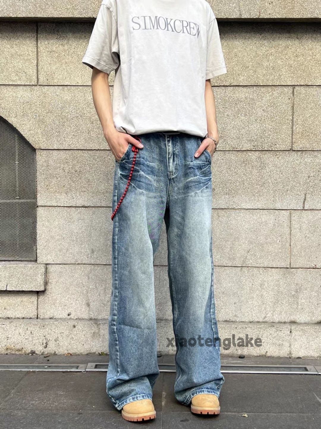 Vintage Unisex washed faded cleanfit skate hiphop baggy jeans Size US 34 / EU 50 - 2 Thumbnail