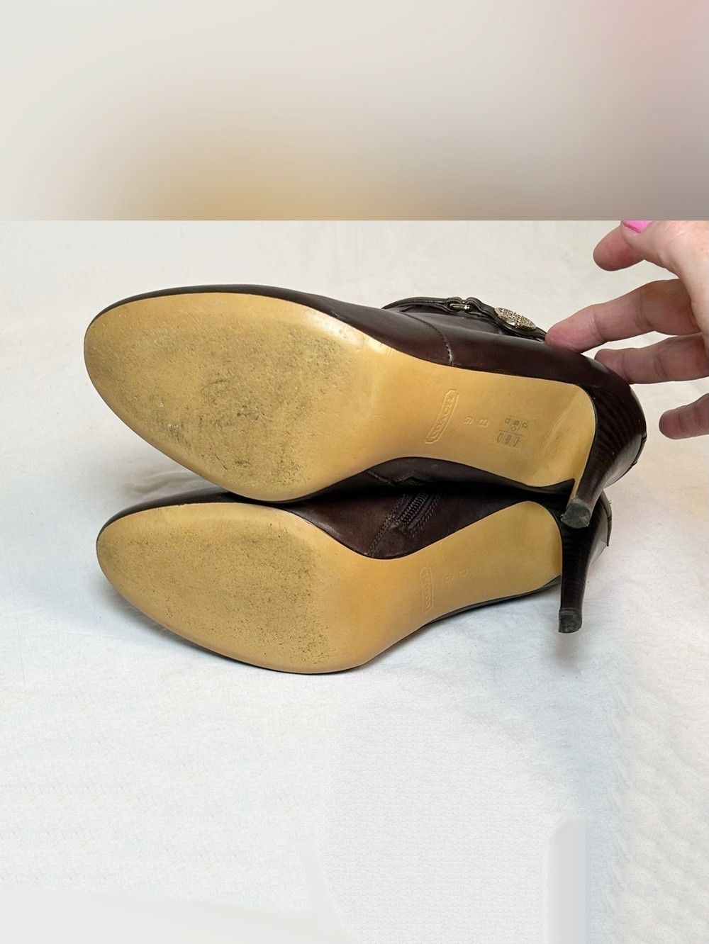 Coach Coach Salene II Brown Leather Stiletto Booties Ankle Boots Size US 9 / IT 39 - 7 Thumbnail