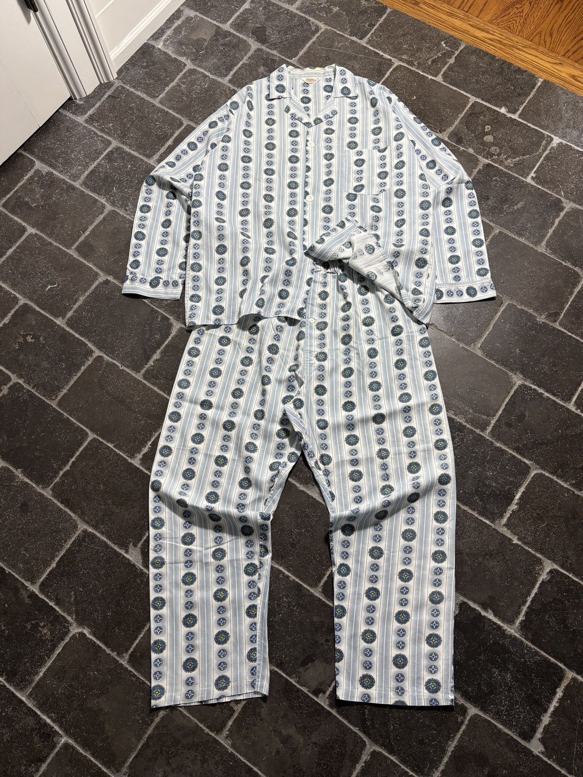 Vintage True Vintage Pajama Set 1960s Two Piece Matching Suit Sleep Size US 34 / EU 50 - 1 Thumbnail