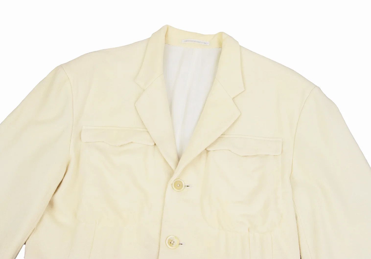 Yohji Yamamoto Yohji Yamamoto Wool Nylon Jacket Cream M Size US M / EU 48-50 / 2 - 2 Thumbnail