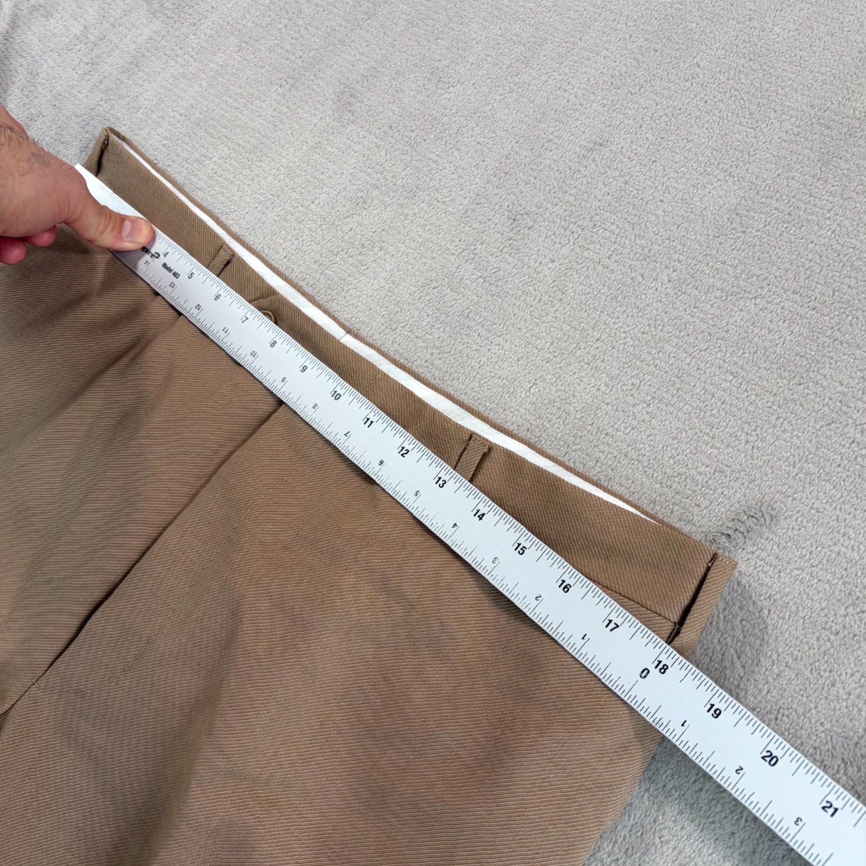 Canali Canali Flat Front Dress Pants Brown 100% Wool Men 36x30 Straight Regular Stretch Zip Pockets Dry Clean Only Italy 80s 90s Wedding City Preppy USA Size US 36 / EU 52 - 5 Thumbnail