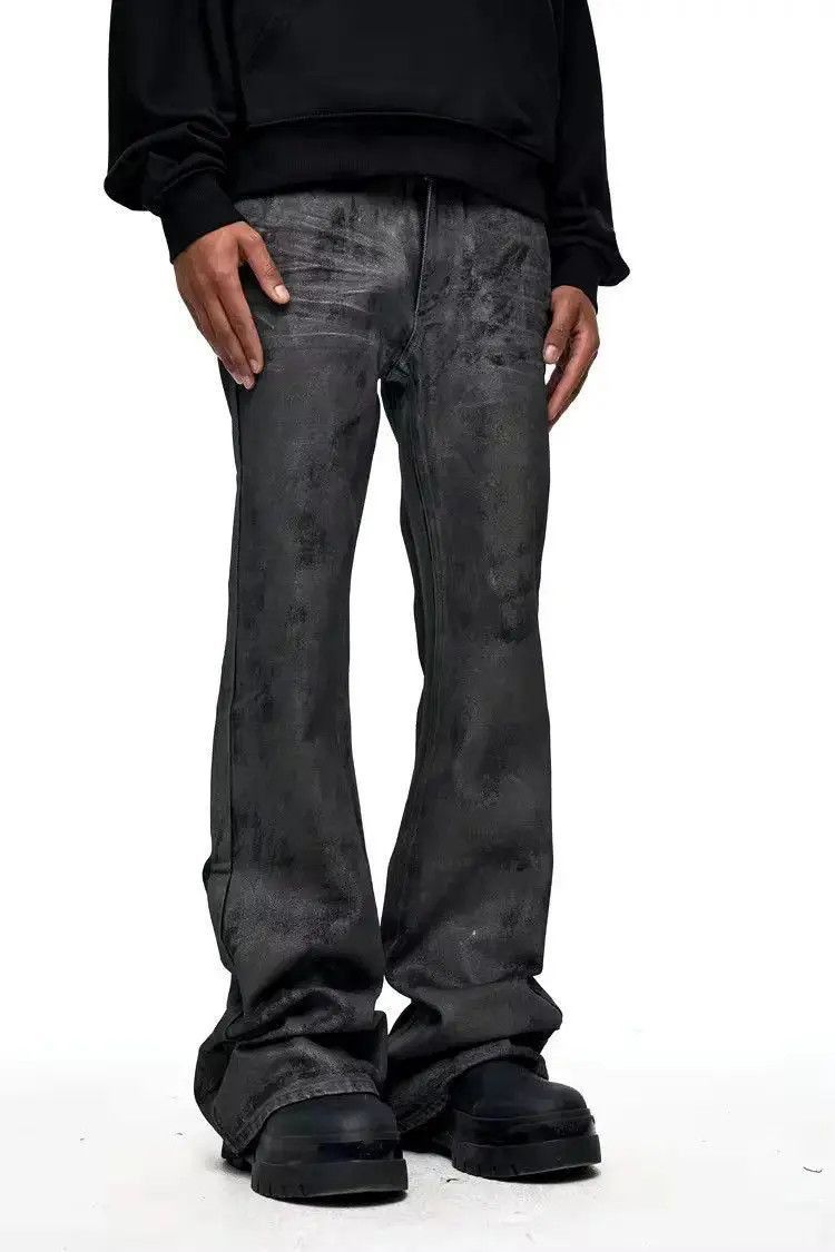 Japanese Brand Heavyweight washed and waxed micro flare hombre baggy jeans Size US 30 / EU 46 - 5 Thumbnail