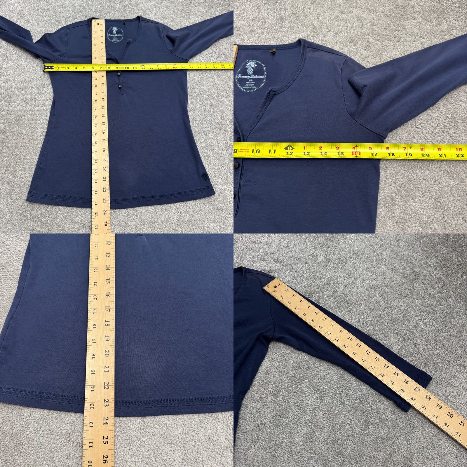 Gap Tommy Bahama Shirt Women Small Navy Blue Cotton Top 3/4 Sleeve Henley Shirt Womens Regular Size XL White Size XL / US 12-14 / IT 48-50 - 8 Thumbnail