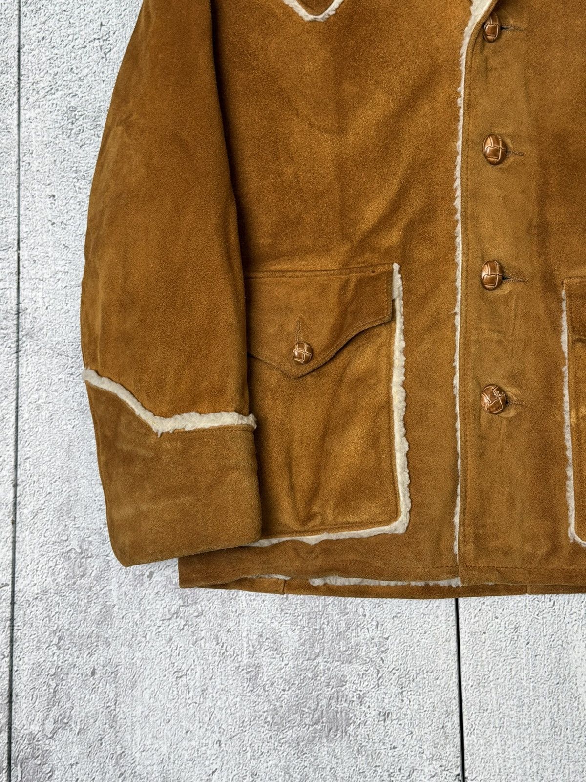 Schott Vintage Schott NYC Western Shearling Suede Leather Jacket Size US L / EU 52-54 / 3 - 9 Thumbnail