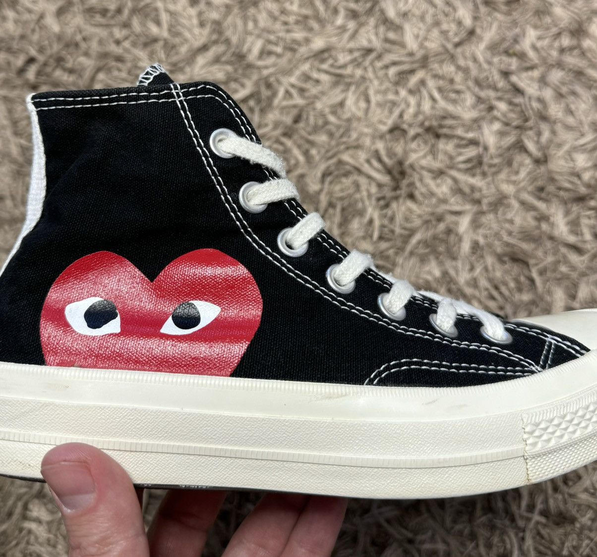 Comme des Garcons PLAY × Converse Comme Des Gacons Converse black high top 38 size Size US 8 / IT 38 - 7 Thumbnail