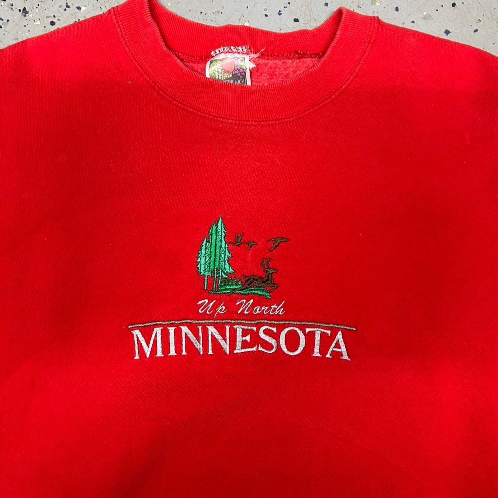 Fruit Of The Loom VTG Minnesota red crewneck sweatshirt Size XL / US 12-14 / IT 48-50 - 2 Thumbnail