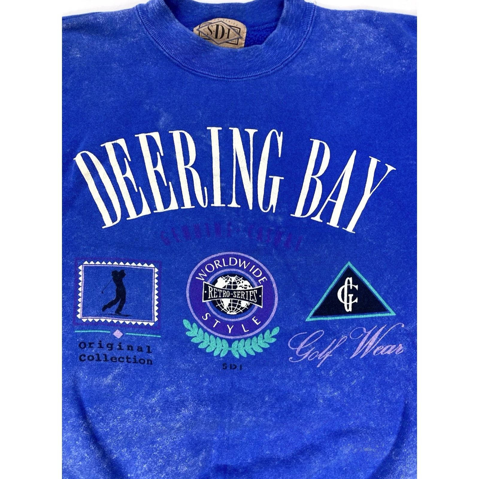 Etro VINTAGE SDI Deering Bay Sweatshirt Women Large Crewneck Pullover Blue Cotton Fleece Logo All Seasons Graphic Print 90s Style Ladies Medium? Size L / US 10 / IT 46 - 2 Thumbnail