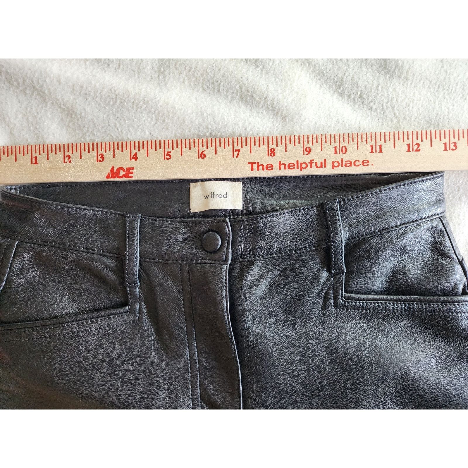 Aritzia Wilfred Aritzia Beatrix Pants Faux Leather Black 0 Flare Size 25" / US 0 / IT 36 - 6 Thumbnail
