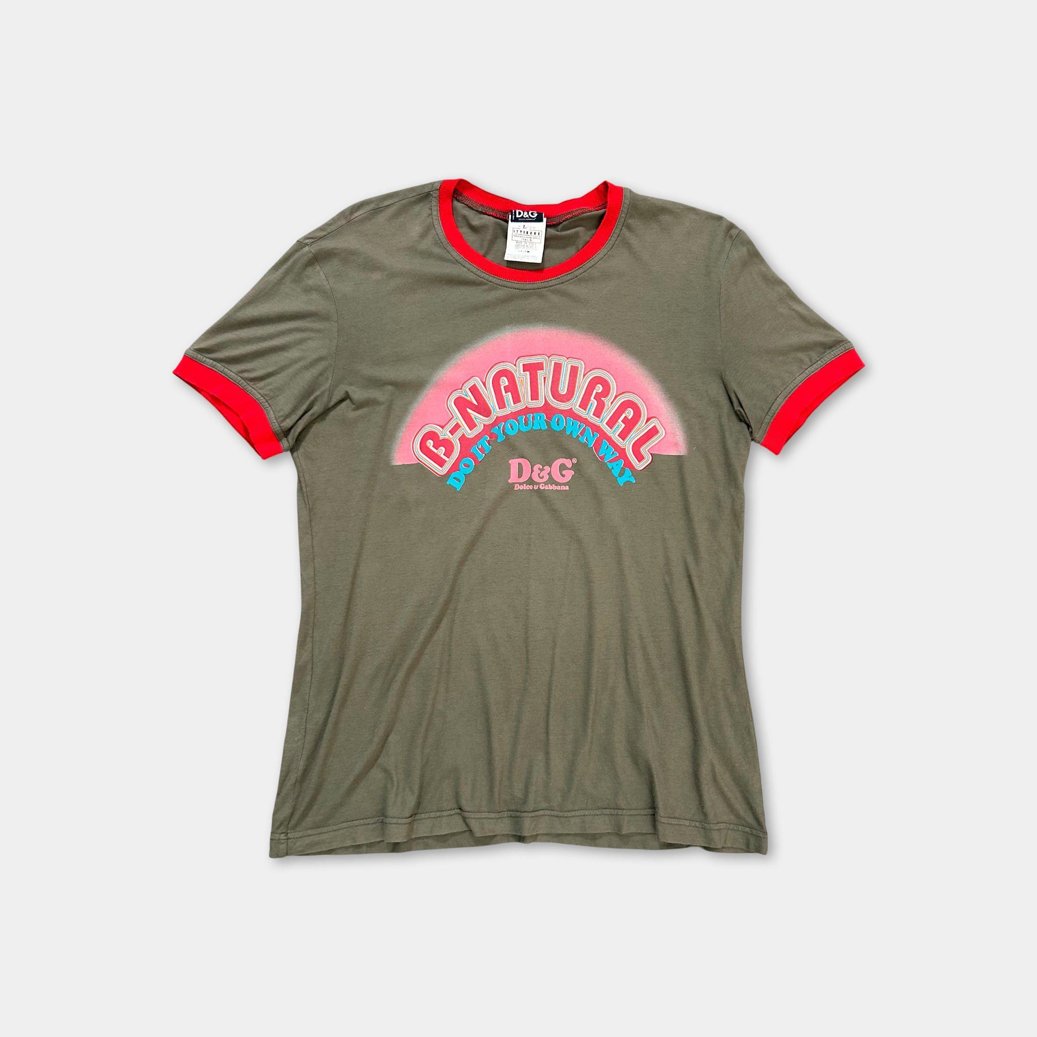 Dolce & Gabbana Dolce & Gabbana Green Khaki Graphic T-Shirt Size US L / EU 52-54 / 3 - 1 Thumbnail