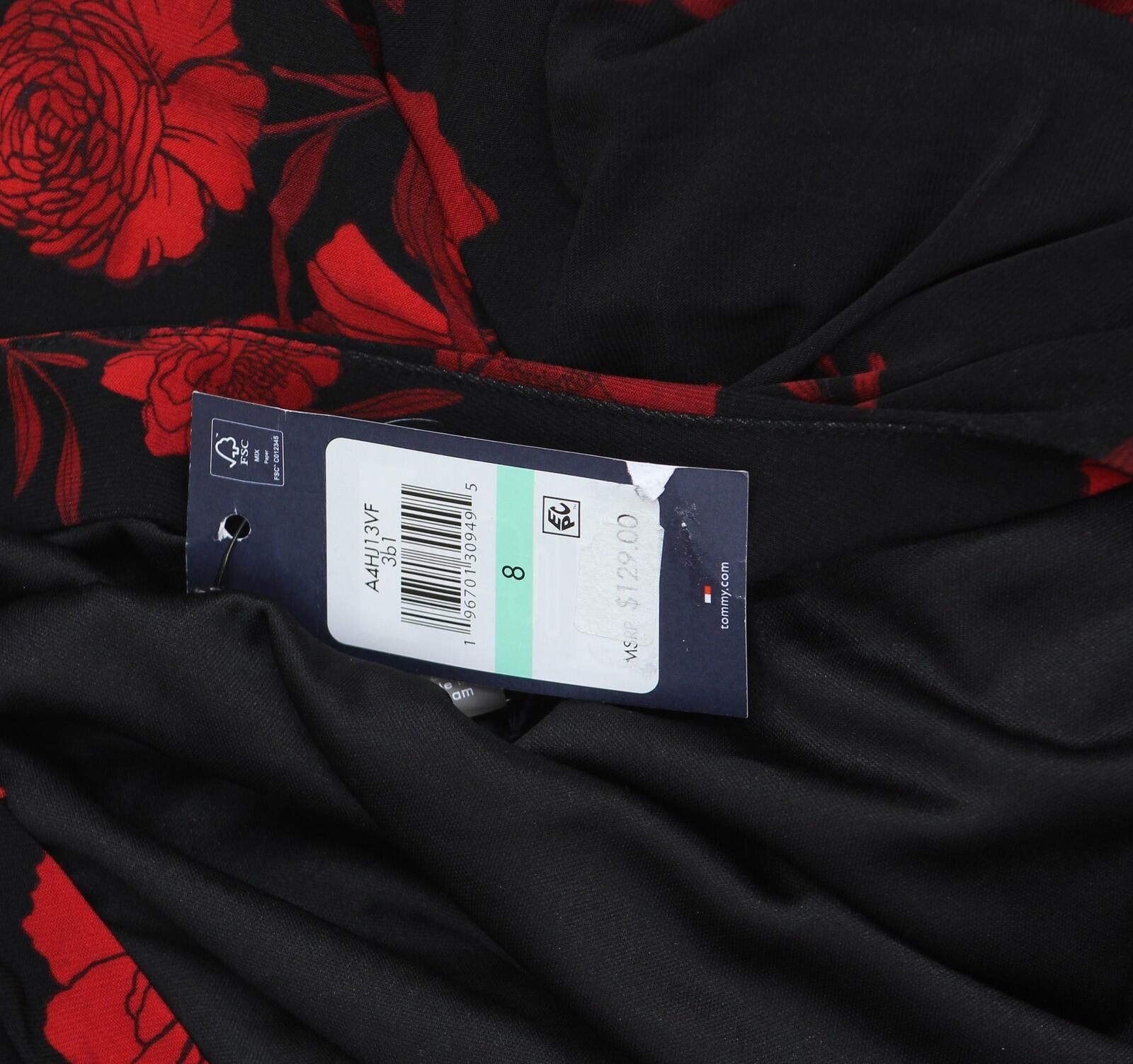 Tommy Hilfiger Nwt Tommy Hilfiger Smocked Midi Dress Black / Scarlet 8 Size M / US 6-8 / IT 42-44 - 4 Thumbnail