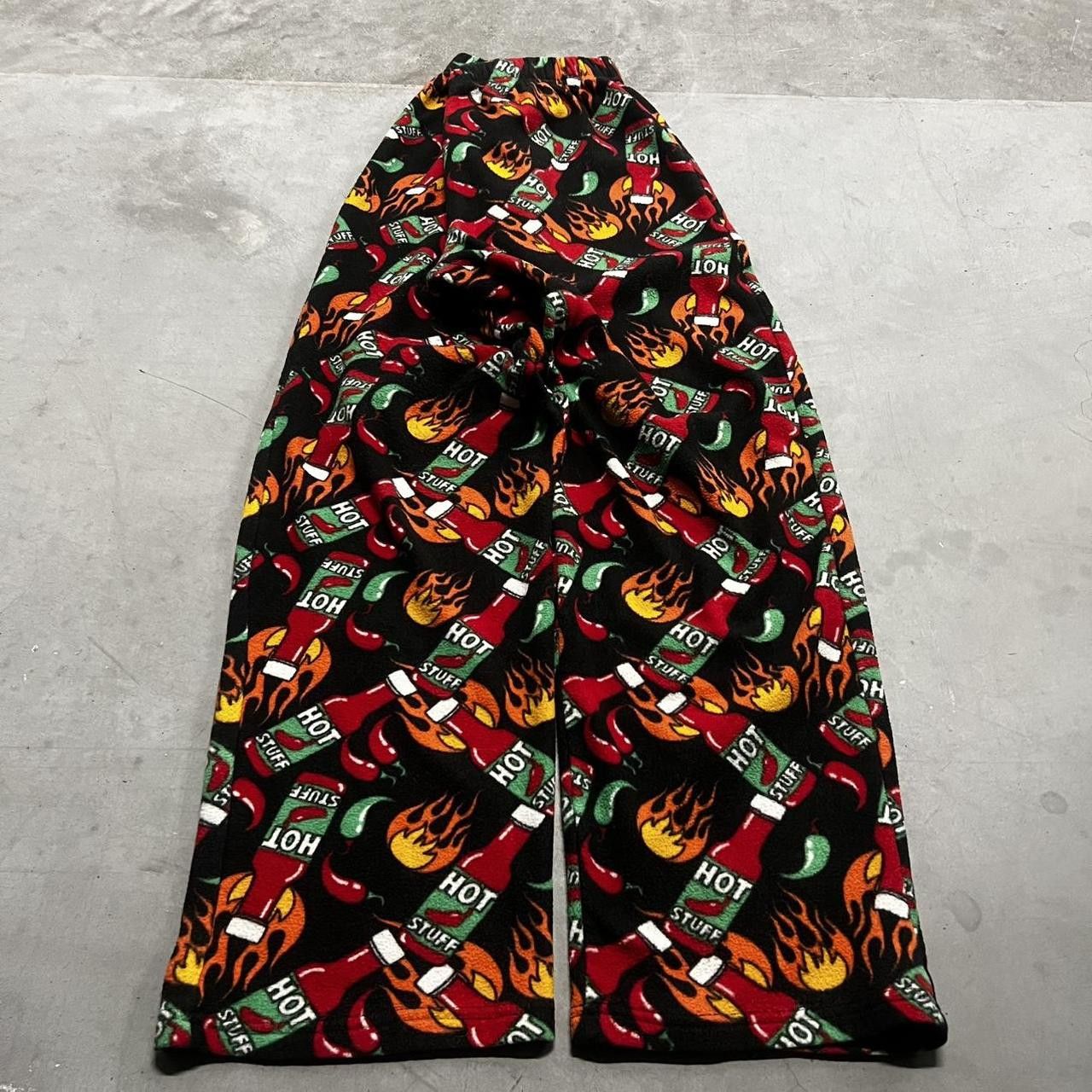 Japanese Brand × Vintage Vintage Y2K Baggy Hot Sauce Pajama SweatsPants! Size US 36 / EU 52 - 2 Thumbnail