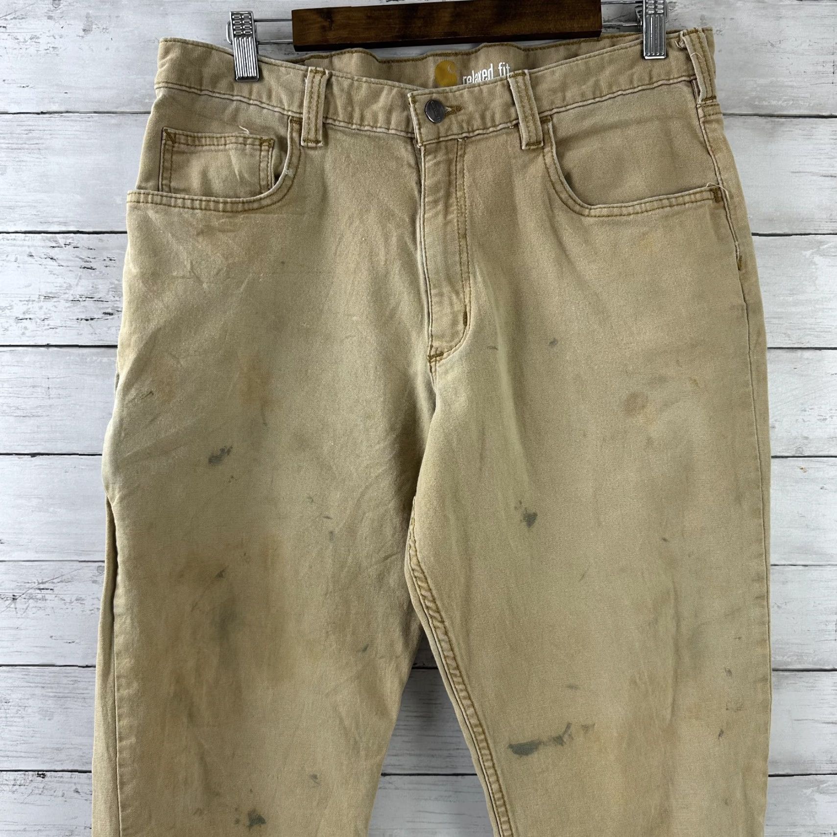 Carhartt Carhartt Pants Baggy Relaxed Fit 5-Pocket Canvas Workwear Mens 34x32 Brown Industrial Carpenter Short Description: Stains - Pre-Owned Size US 34 / EU 50 - 6 Thumbnail