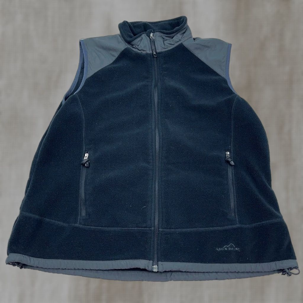 Eddie Bauer Eddie Bauer Vest Men XL Black Gray Fleece Zip Vest Layer Outdoor Hiking Size US XL / EU 56 / 4 - 1 Thumbnail