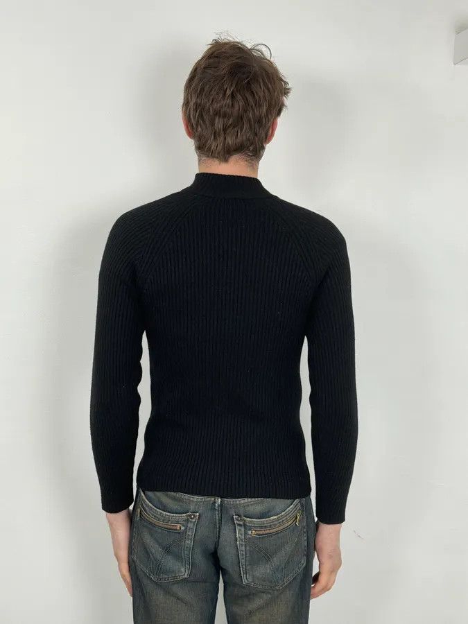 Emporio Armani 2000s Armani Neck Zip Wool Black Sweater Size US S / EU 44-46 / 1 - 3 Thumbnail