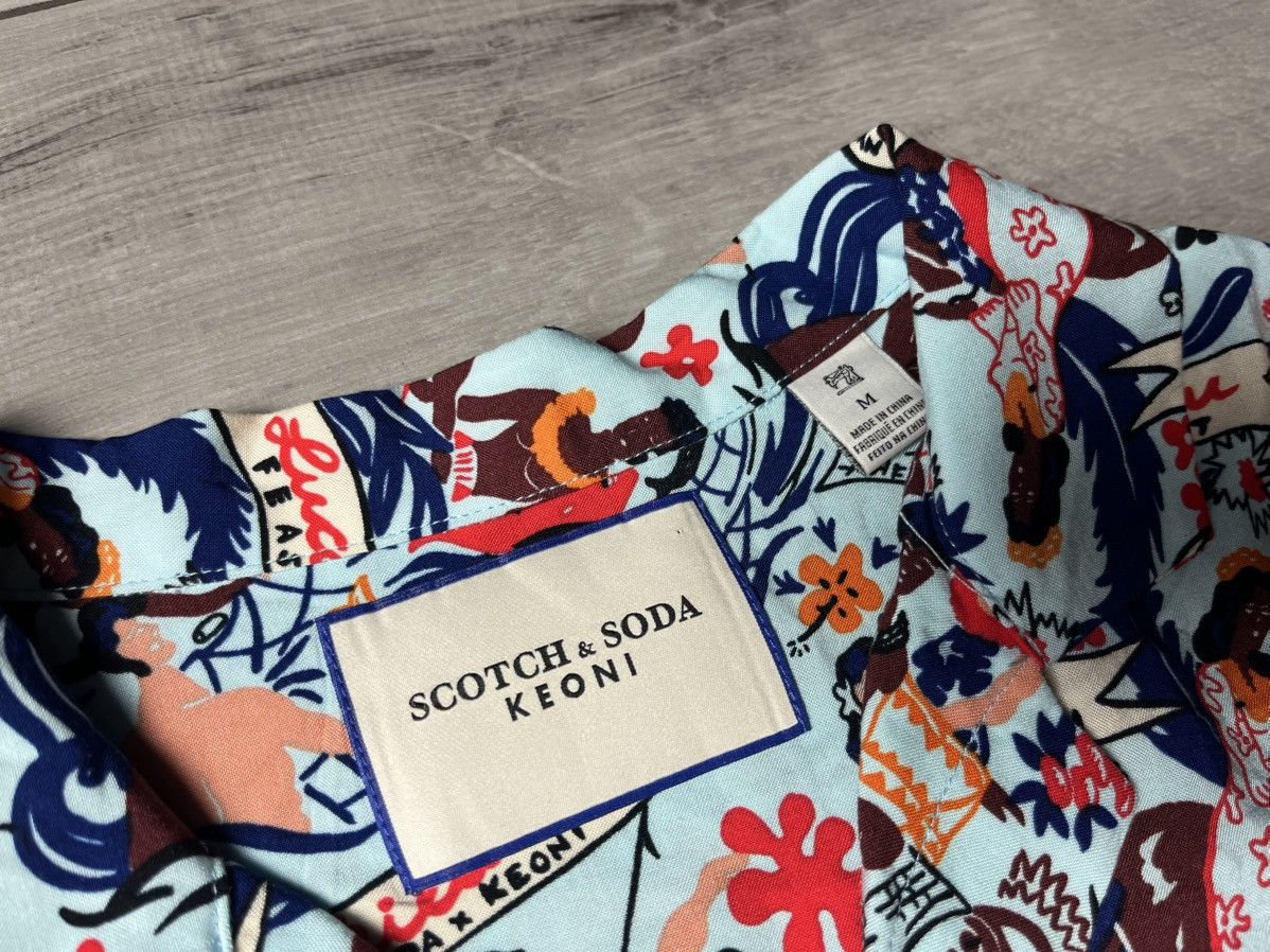 Scotch & Soda Scotch Soda Shirt Mens Blue Keoni Camp Printed Hawaiian Size US M / EU 48-50 / 2 - 4 Thumbnail