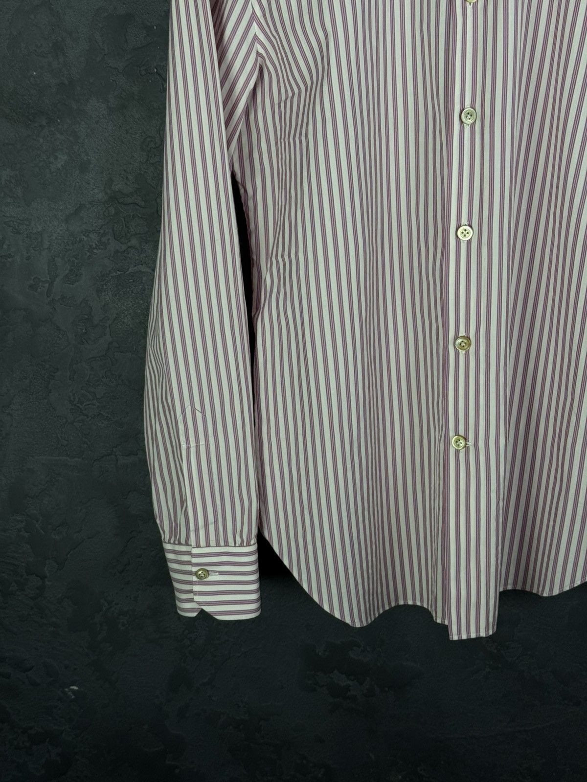 Kiton Kiton Men's Pink Stripe Cotton Long-Sleeve Button Shirt Size US L / EU 52-54 / 3 - 6 Thumbnail