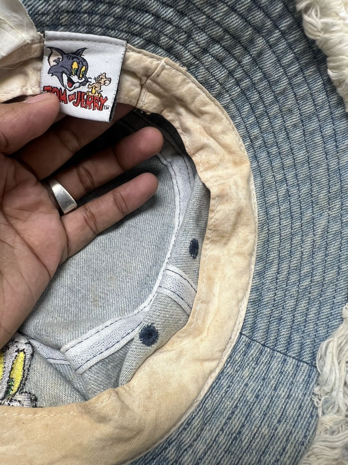 Vintage Tom & Jerry Frayed Distressed Denim Bucket Hat Cap Size ONE SIZE - 8 Thumbnail