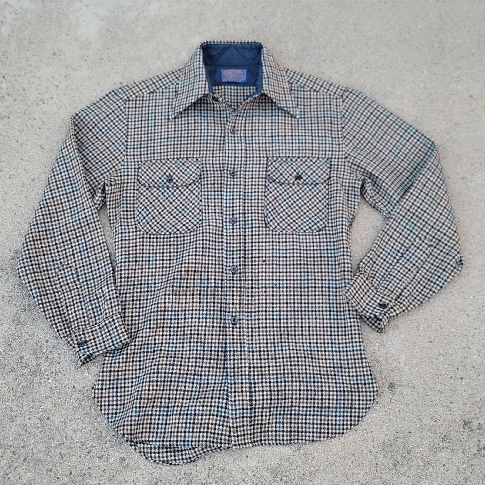 Vtg 1970s Pendleton Pure Virgin Wool Button-up Flannel Shirt