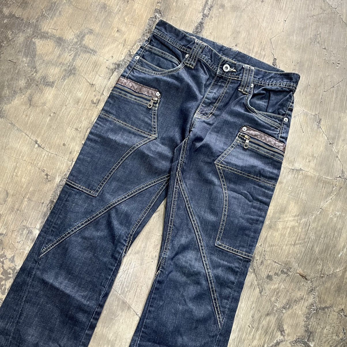 If Six Was Nine FLARED🔥Michel Klien Paris Utility Design Y2K Jeans/ifsixwa9 Size US 29 - 3 Thumbnail