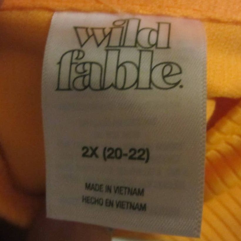 Other Wild Fable Orange Ribbed Bikini Top Strappy Back Swim 2X Size ONE SIZE - 11 Thumbnail