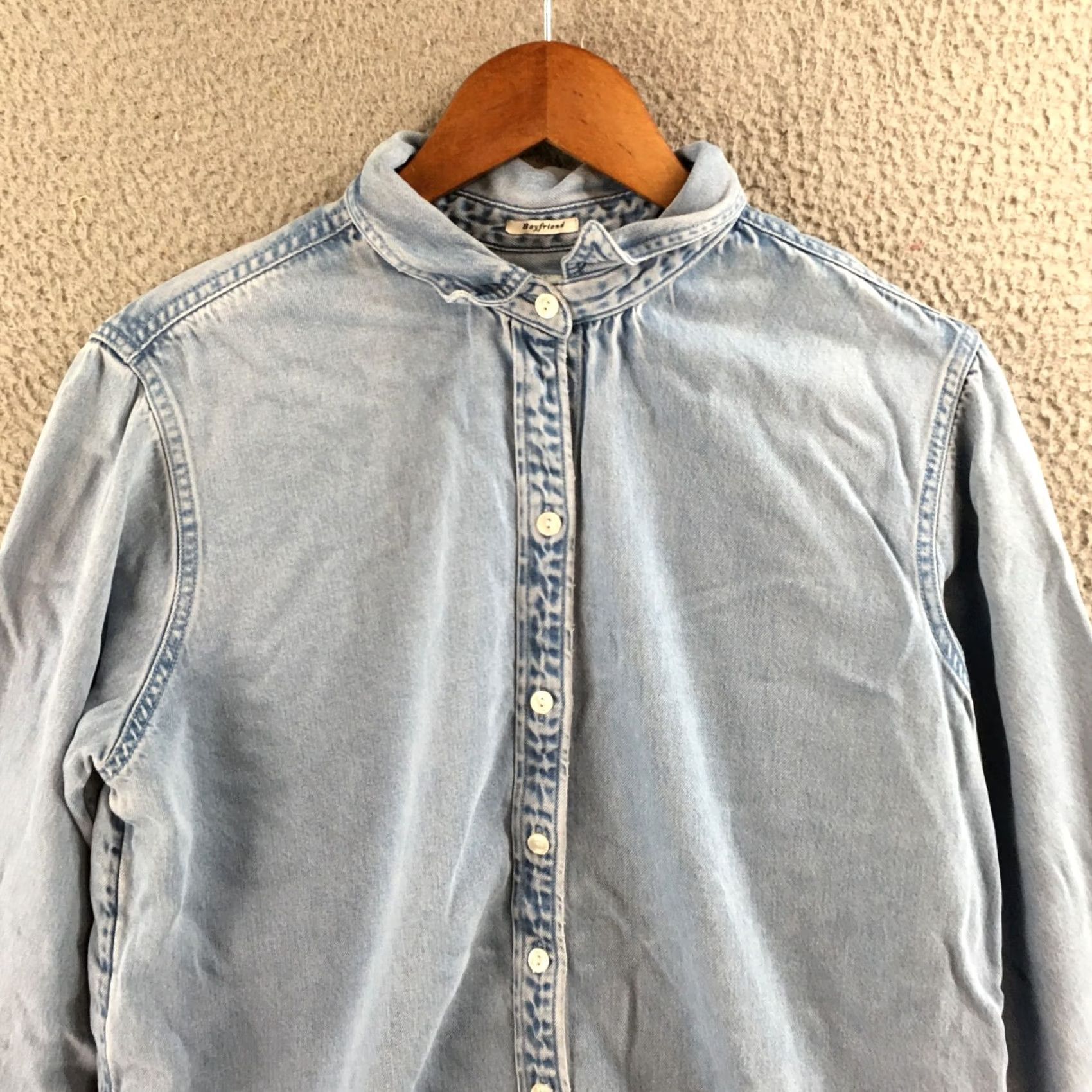Abercrombie & Fitch Abercrombie & Fitch Shirt Womens L Blue Denim Long Sleeve Button Up Size L / US 10 / IT 46 - 2 Thumbnail