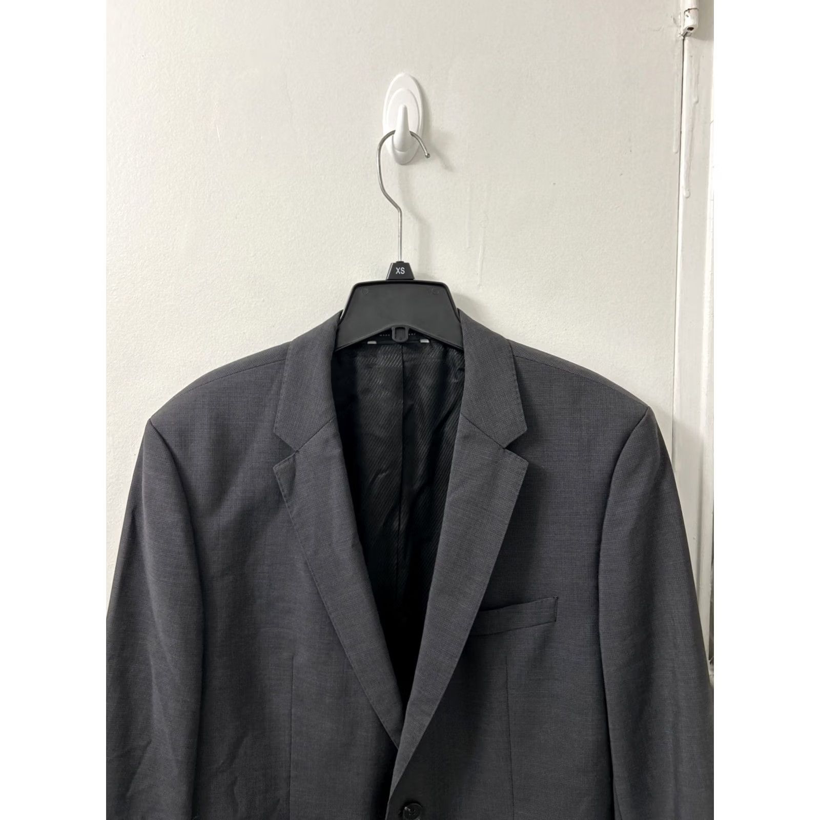 Hugo Boss HUGO BOSS Blazer Mens 42R Gray 100% Virgin Wool Two-Button Single-Breasted Jacket Sport Coat Slim Regular Fit Size 42R - 2 Thumbnail