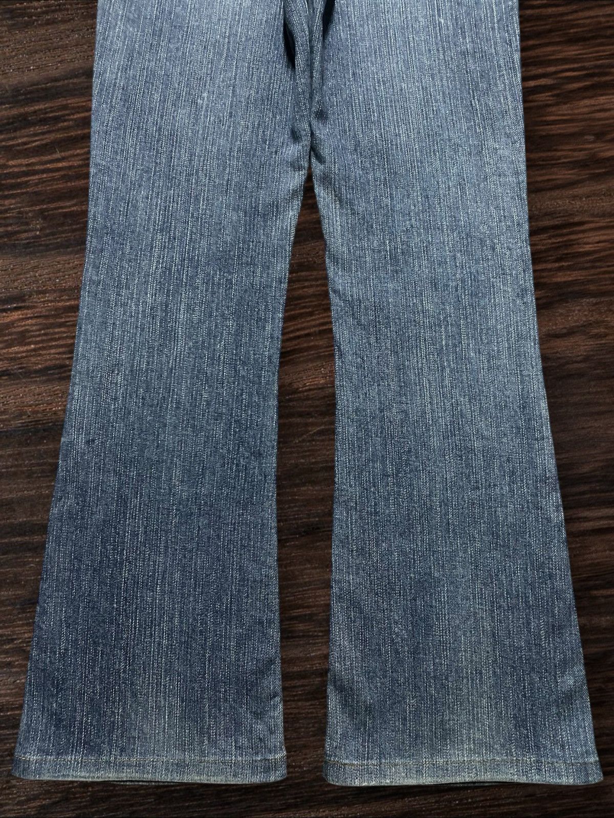 Japanese Brand Vintage Edwin Something Faded Wash Distressed Flare Jeans Size US 28 / EU 44 - 6 Thumbnail