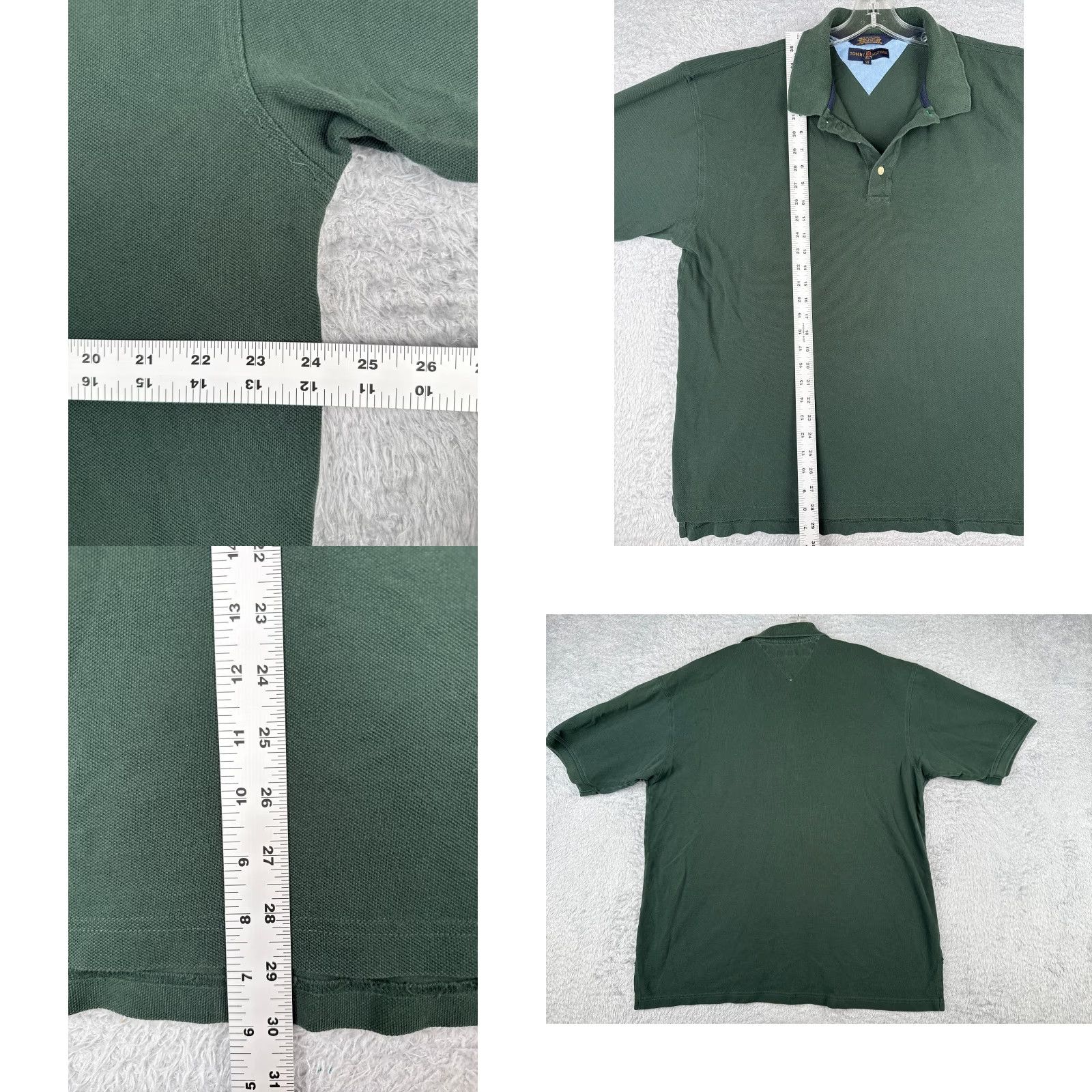 Tommy Hilfiger VINTAGE Tommy Hilfiger Polo Shirt Men 2XL Green Short Sleeve Cotton Jersey Slim Fit, Solid, Embroidered Logo, Button-Down Collar, Casual Polo, Mens Size US XXL / EU 58 / 5 - 8 Thumbnail