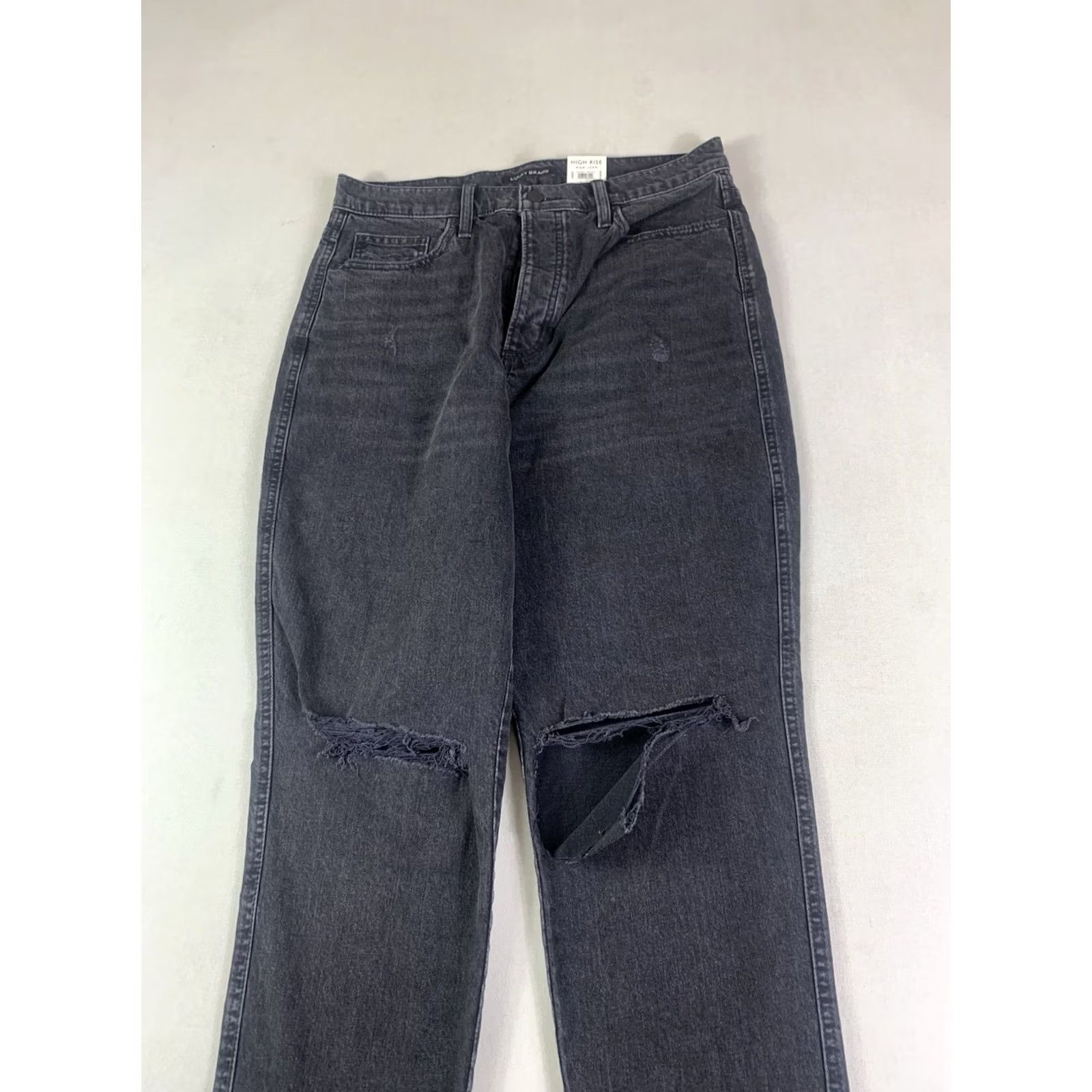Lucky Brand Lucky Brand Mom Jeans Womens Black High Rise 14/32 Distressed Denim Size 36" / US 14 / IT 50 - 5 Thumbnail