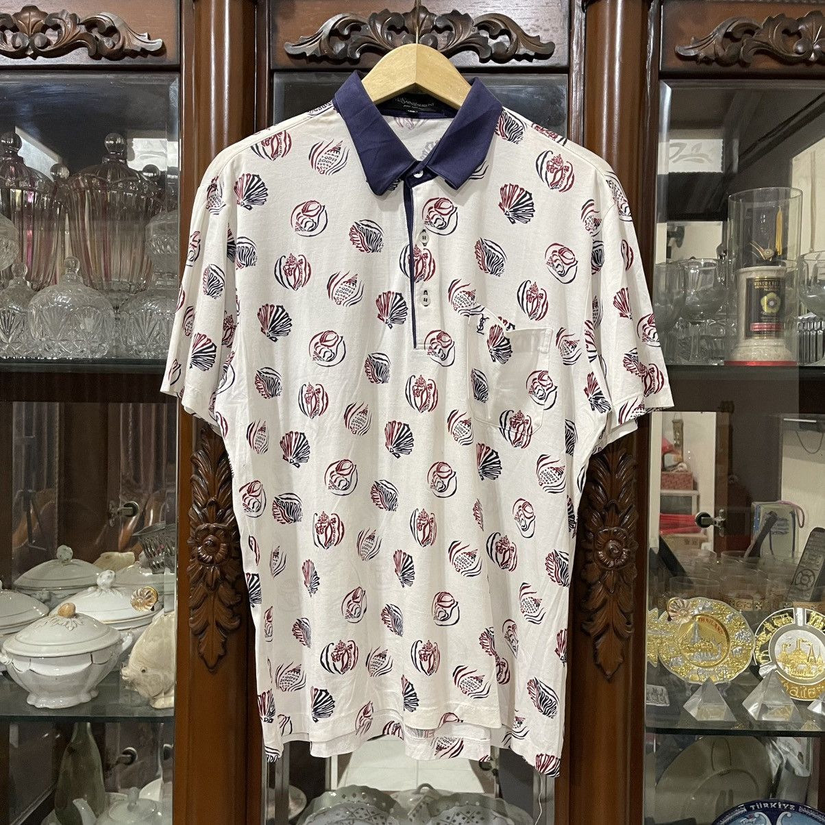 Yves Saint Laurent Thrashed faded Vintage Yves Saint Laurent poloshirt Size US L / EU 52-54 / 3 - 1 Thumbnail