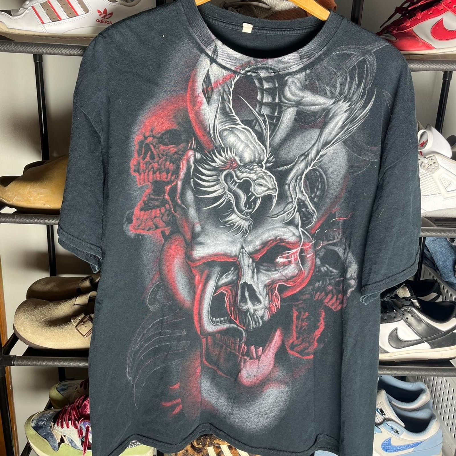 Affliction Y2k dragon skull grunge shirt Size US XL / EU 56 / 4 - 1 Thumbnail