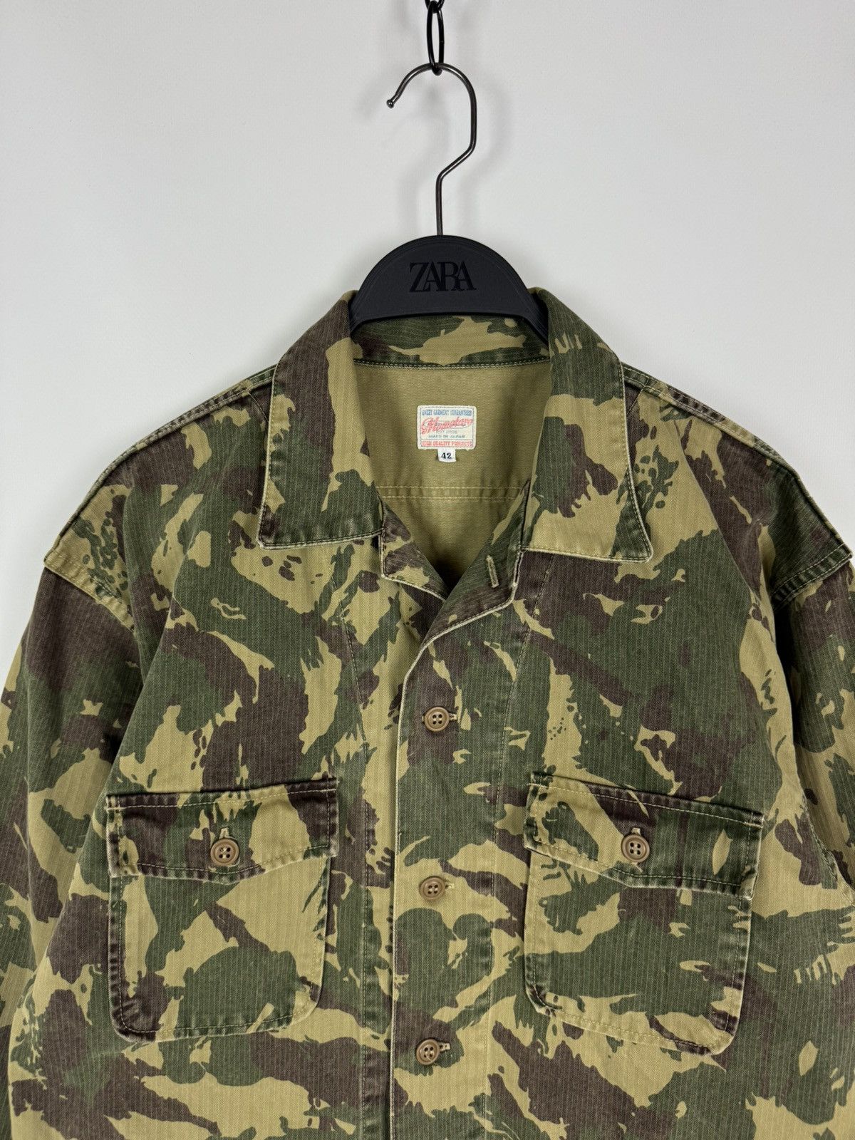 Momotaro Jeans Momotaro Jeans Herringbone Camouflage Pockets Light Jacket Size US L / EU 52-54 / 3 - 5 Thumbnail