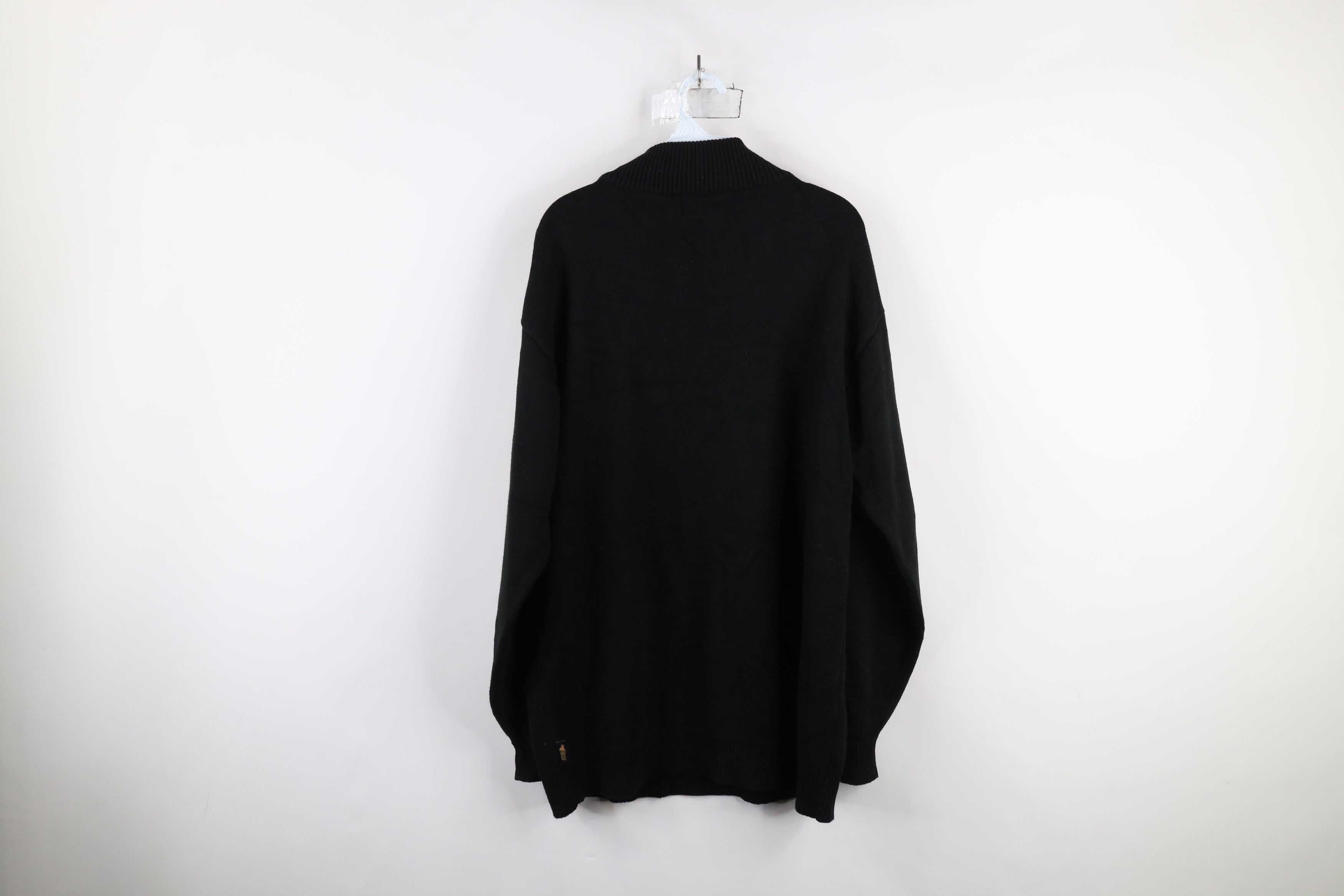 Vintage Vintage 90s Streetwear Baggy Mock Neck Knit Sweater Black Size US XXL / EU 58 / 5 - 9 Thumbnail