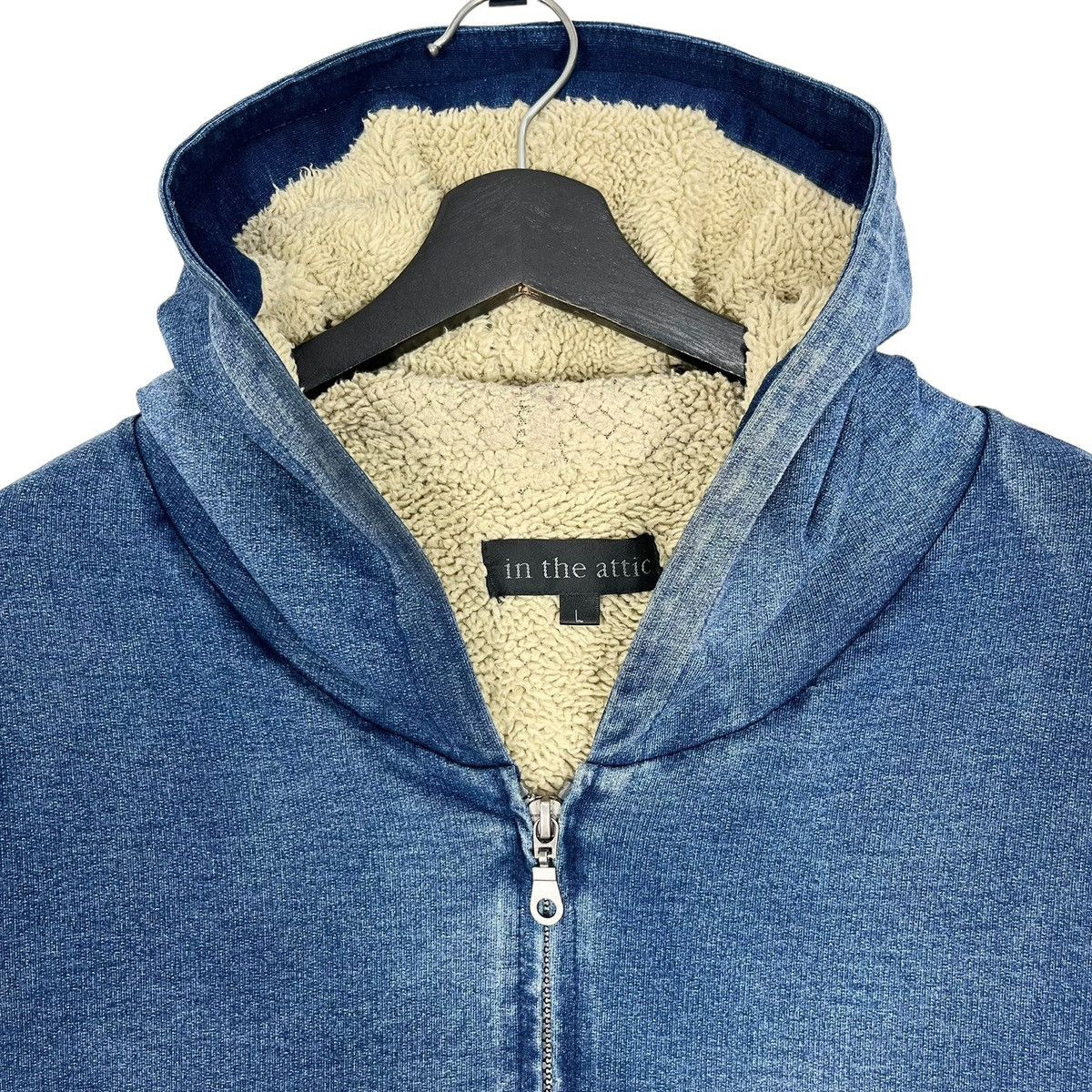 In The Attic × Japanese Brand In The Attic Denim Fleece Zipper Hoodie Jacket Size US L / EU 52-54 / 3 - 2 Thumbnail