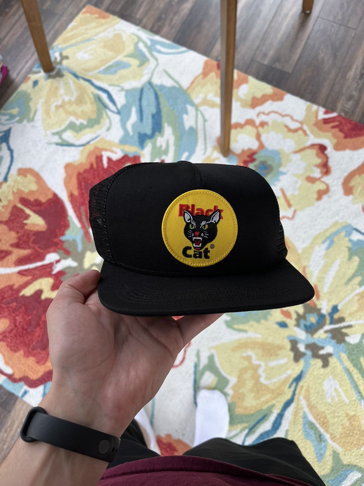 image of Supreme Black Cat Mesh Back 5-Panel Ss24 Black, Men's