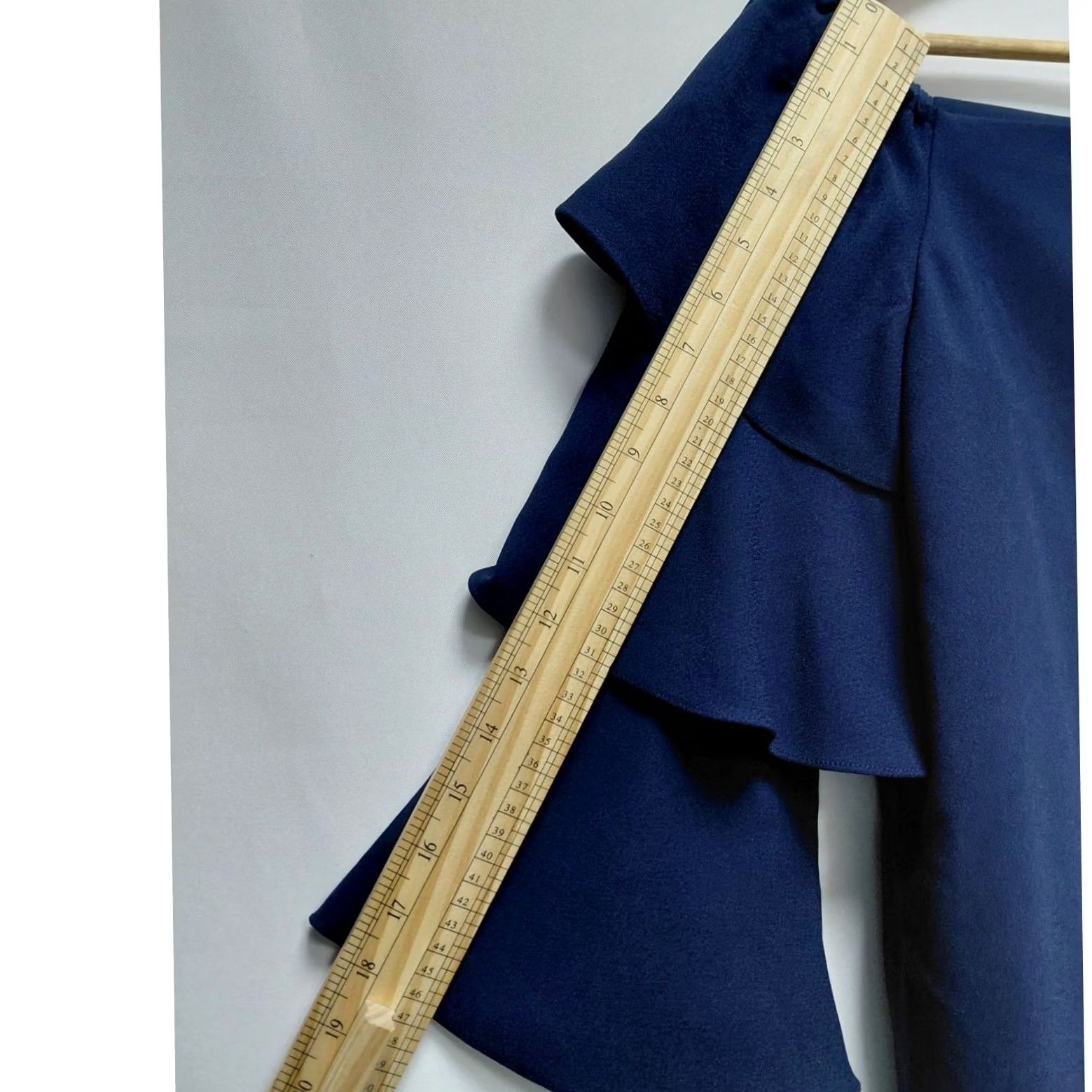 Nanette Lepore NANETTE LEPORE Off Shoulder Dress Blue Solid 3/4 Sleeve Layered Ruffle Knee Length Size 6 Womens Size M / US 6-8 / IT 42-44 - 7 Thumbnail