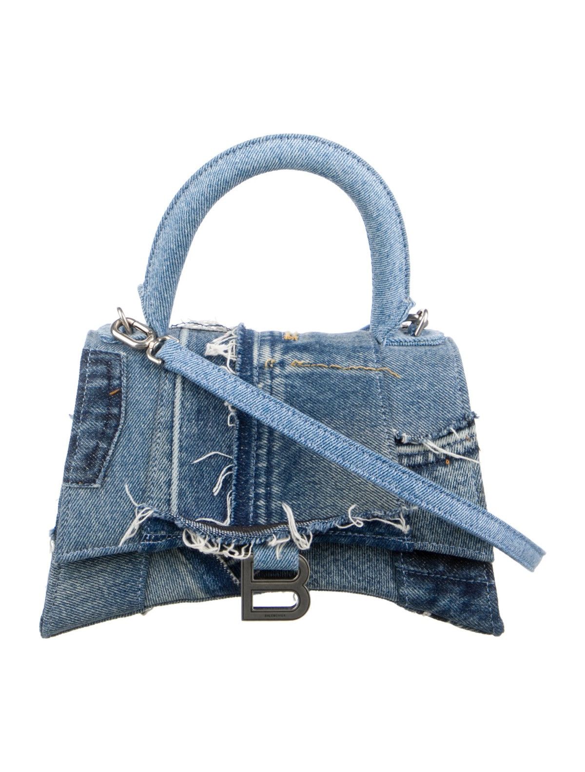 Balenciaga Hourglass Small Patchwork Denim Bag Size ONE SIZE - 2 Thumbnail
