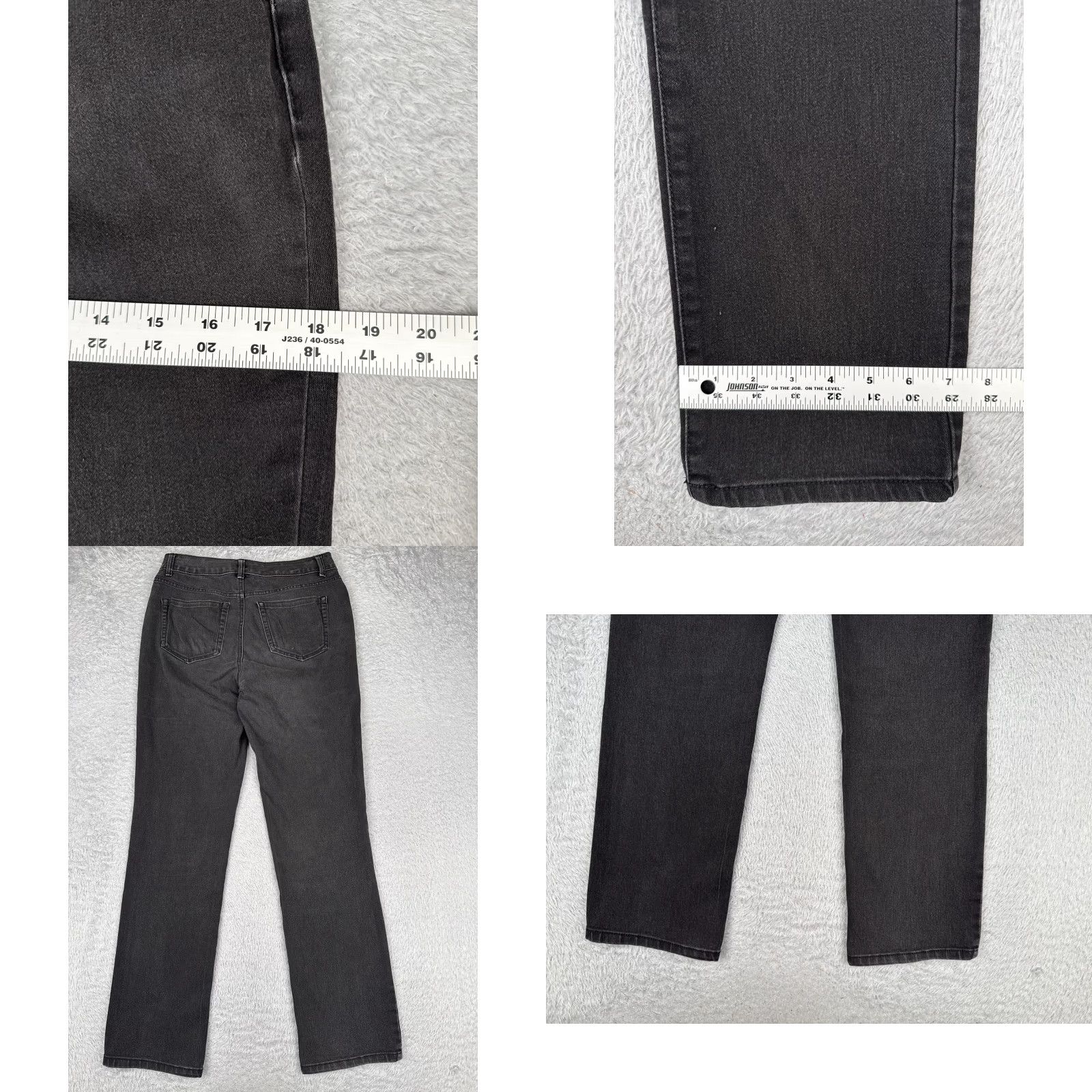 Charter Club Charter Club Jeans Womens 4 Black Denim Lexington Straight Leg Mid Rise 28x31 Size 27" / US 4 / IT 40 - 9 Thumbnail
