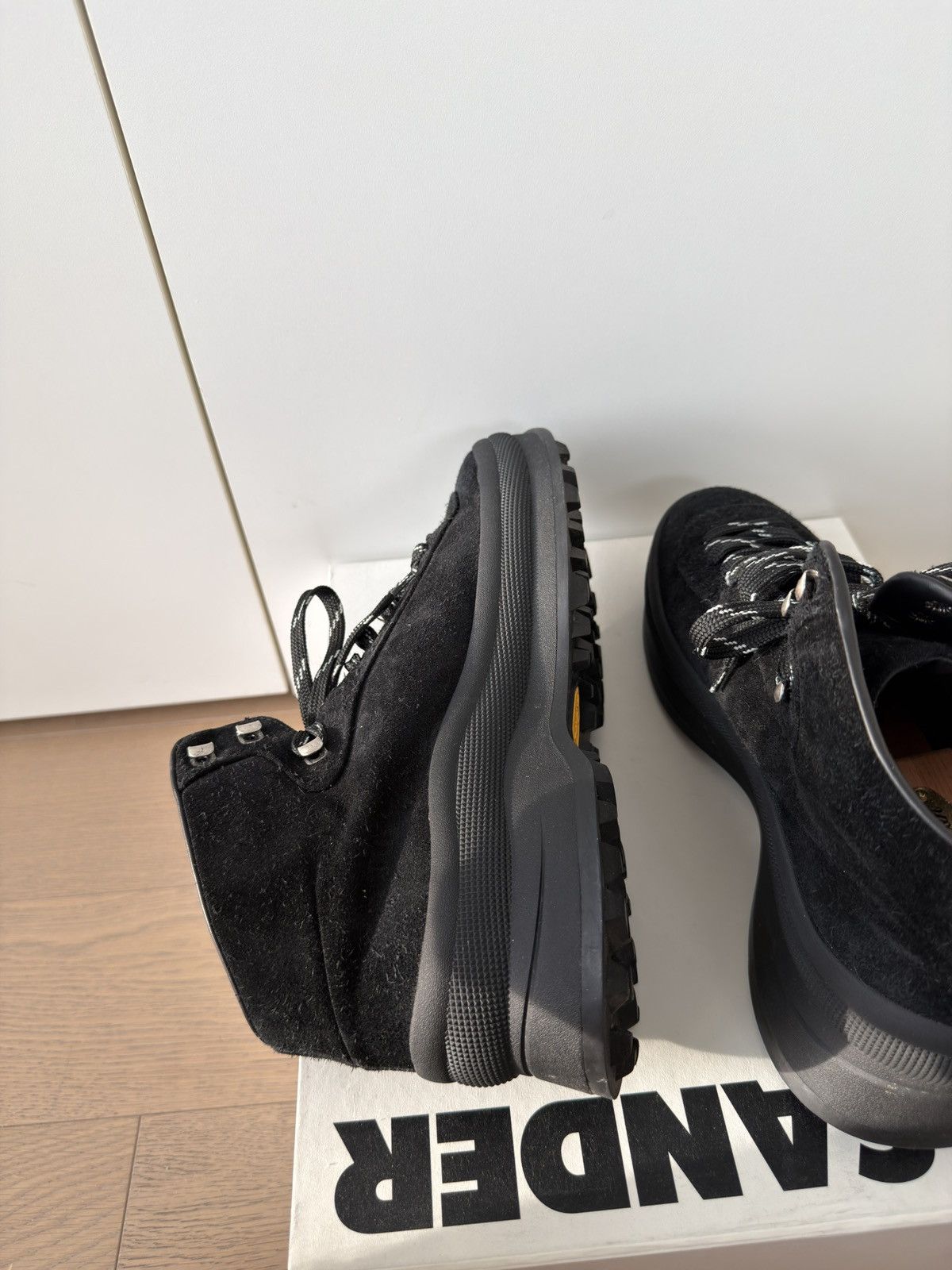 Jil Sander Black Suede Hiking Boots Vibram Tractor Sole 42 Size US 9 / EU 42 - 5 Thumbnail