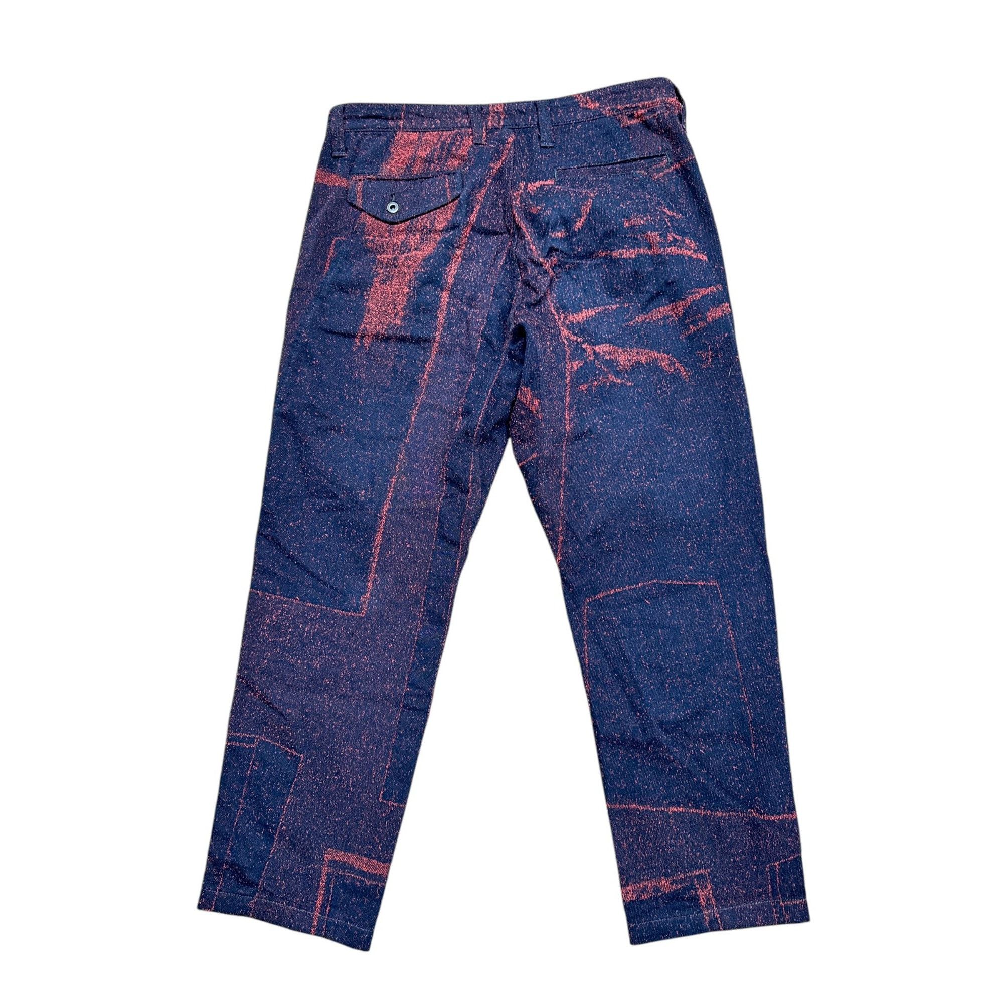 Issey Miyake Red Black Jacquared Graphic Trousers Size US 33 - 4 Thumbnail