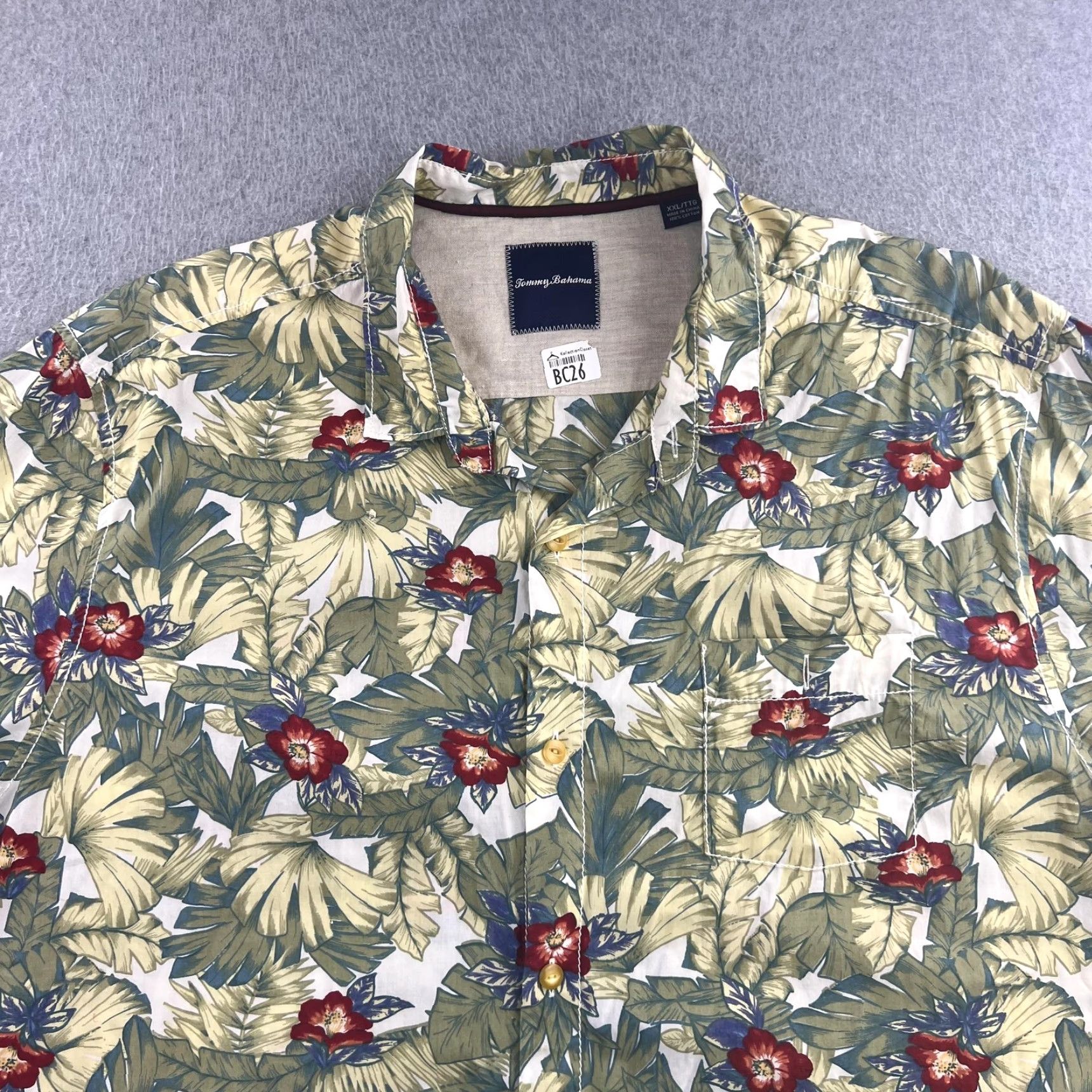 Tommy Bahama VINTAGE Tommy Bahama Shirt Mens 2XL Green Hawaiian Tropical Floral Camp Button Front Size US XXL / EU 58 / 5 - 4 Thumbnail