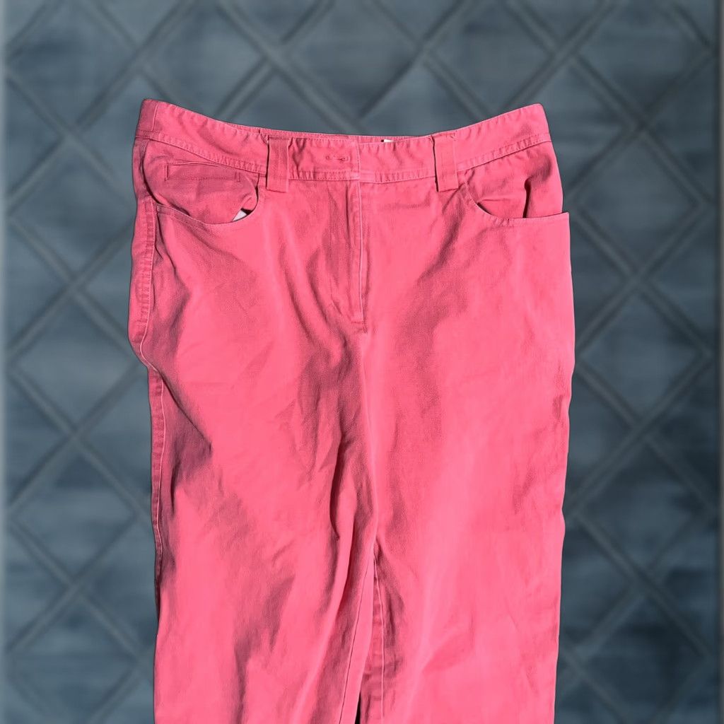 Talbots VINTAGE Talbots Womens PetiteS High Rise Cropped Capri Wide Leg Pants 10P Pink Cotton Twill Front Flat Front Cropped Preppy Retro 25 in Inseam Womens Size 32" / US 10 / IT 46 - 1 Thumbnail