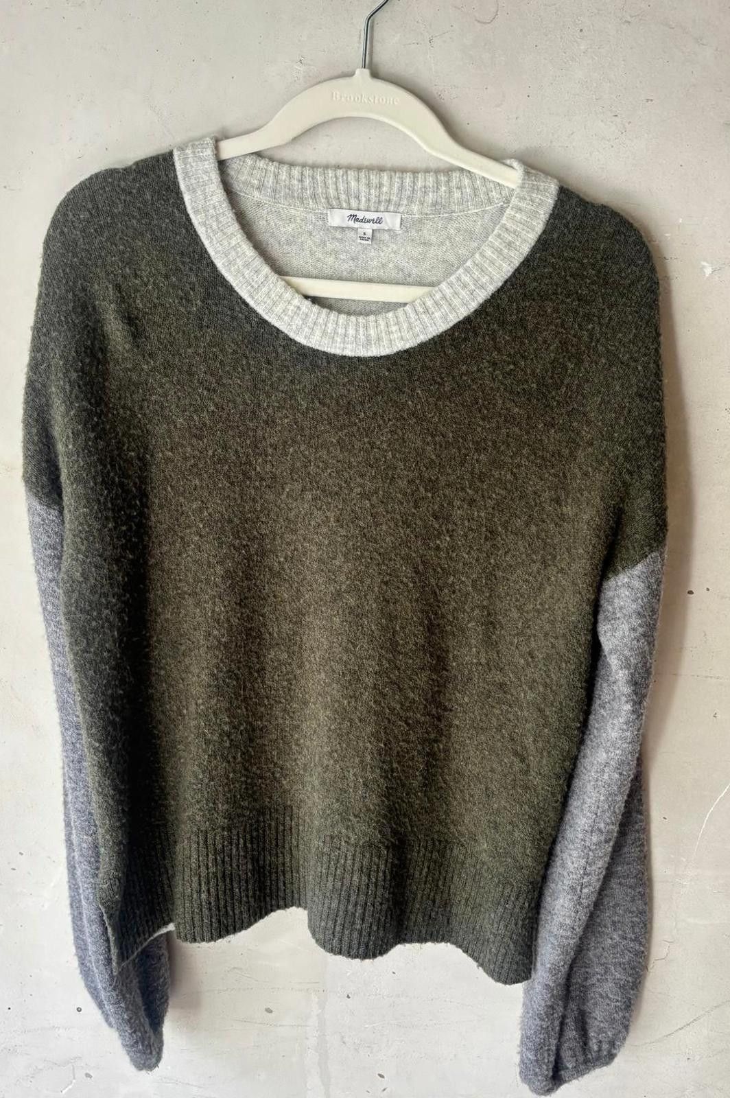 Madewell Madewell Colorblock Sweater in Olive and Gray Size S / US 4 / IT 40 - 3 Thumbnail
