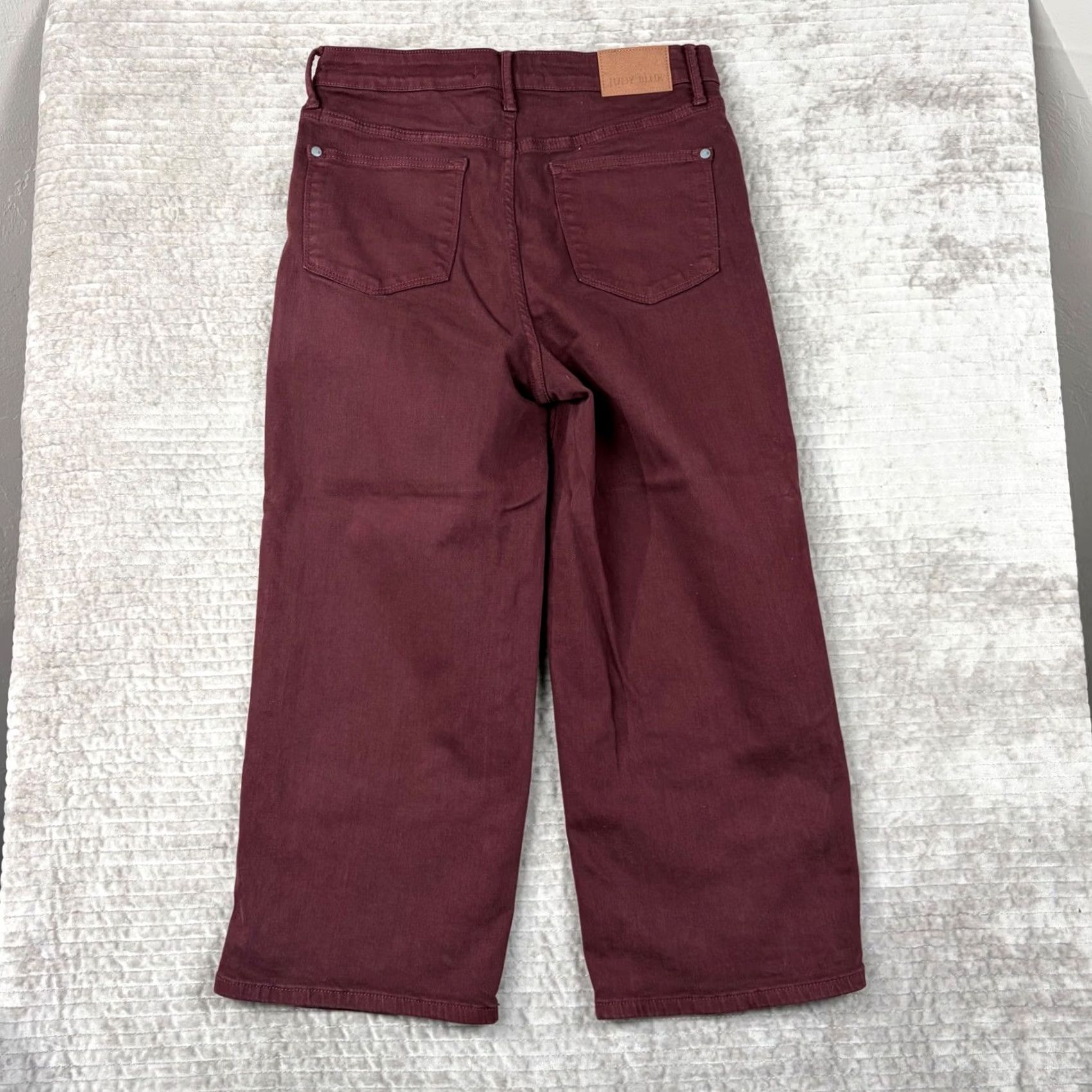 Vintage Judy Blue Burgundy Wide Leg Jeans JB88752 Size 9/29, High Rise, 5-Pocket Denim, Stretch, Button Fly, Womens Size 30" / US 8 / IT 44 - 2 Thumbnail