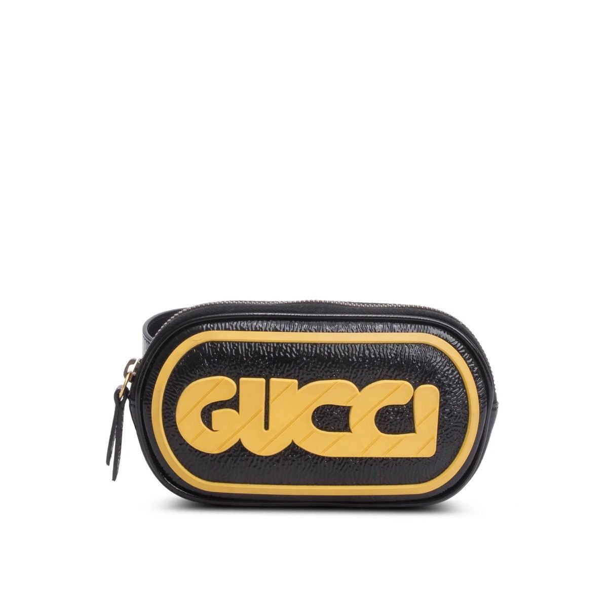 Gucci GUCCI Black Leather & Yellow Game Patch Logo Size ONE SIZE - 1 Thumbnail