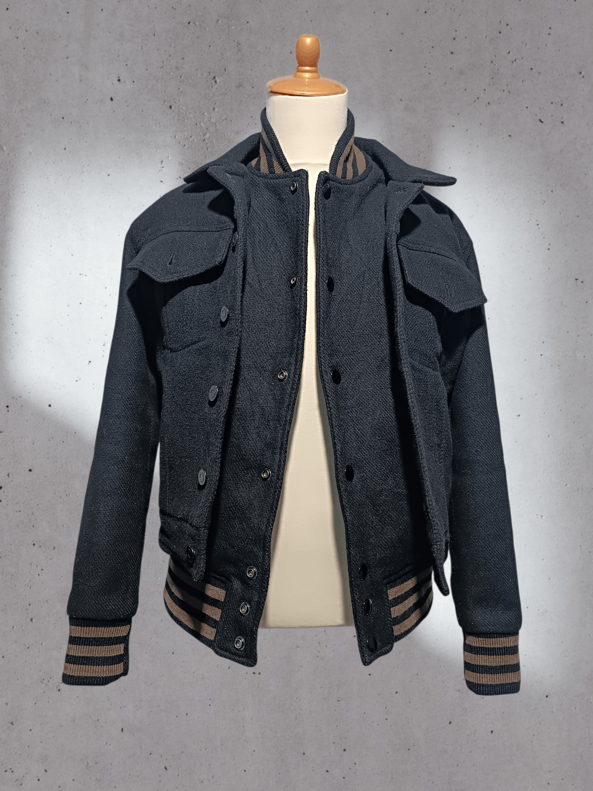 Japanese Brand Varsity Trucker Double Layer Wool Jacket Size US M / EU 48-50 / 2 - 1 Thumbnail
